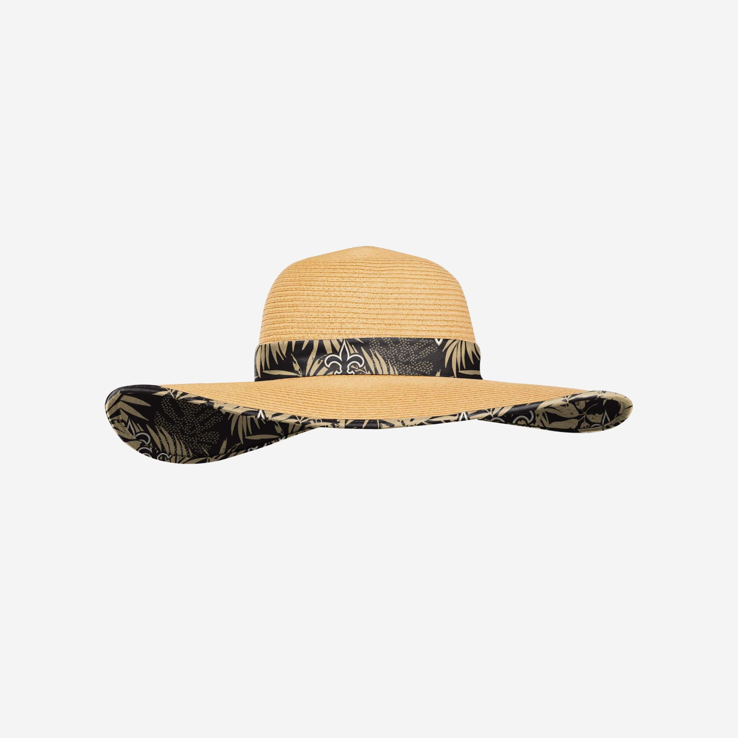 New Orleans Saints Womens Floral Straw Hat
