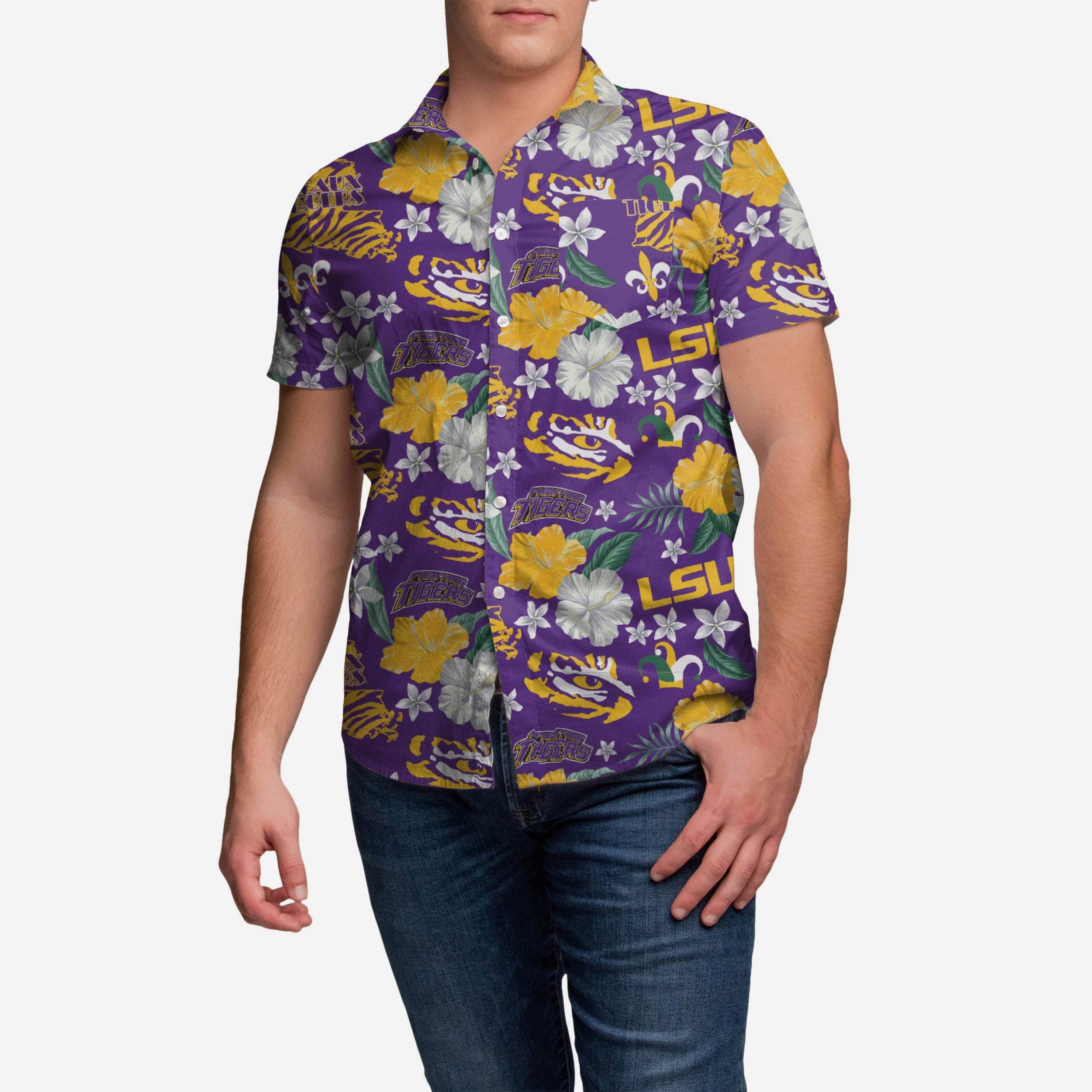 LSU Tigers City Style Button Up Shirt 1 LSU Tigers City Style Button Up Shirt