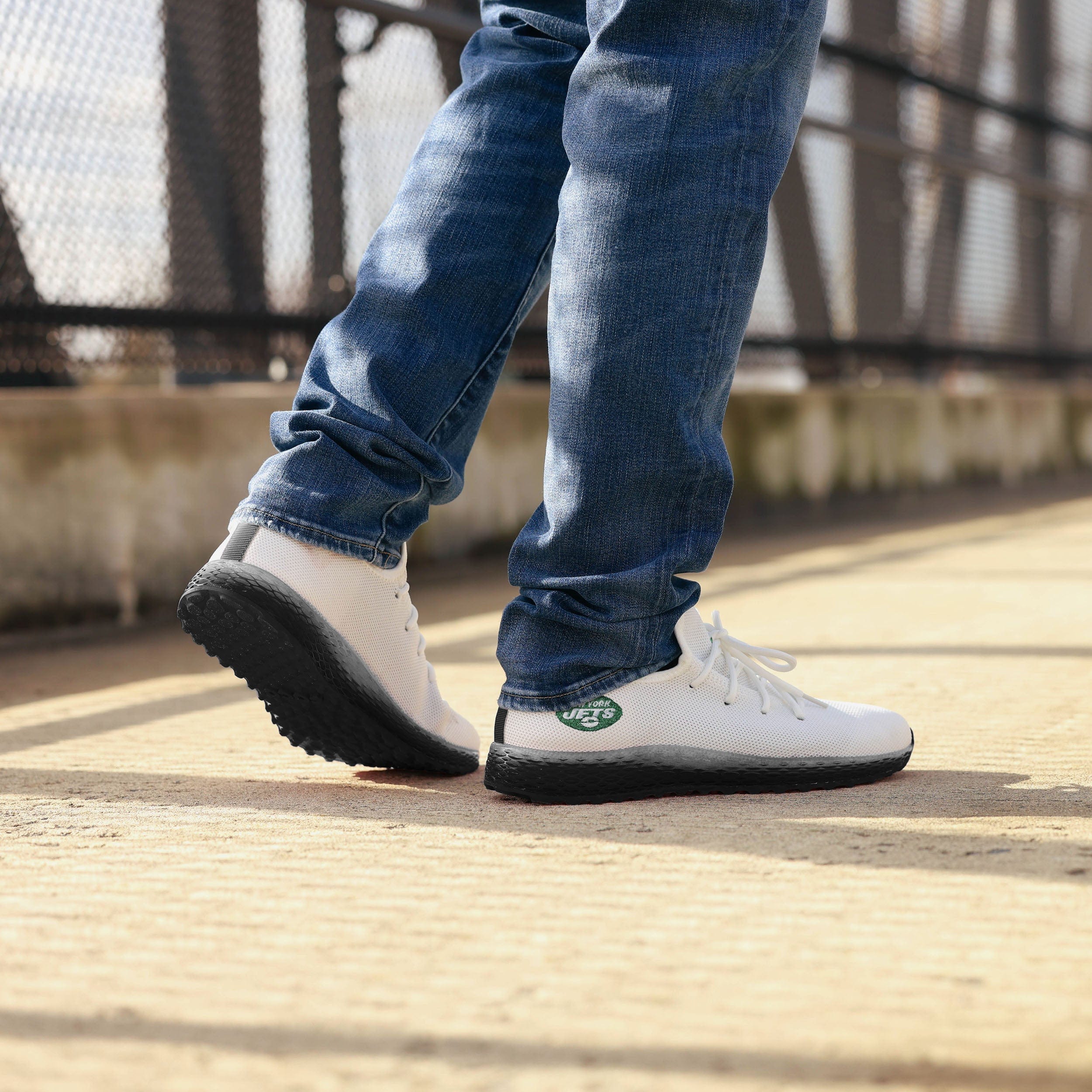 New York Jets Gradient Midsole White Sneakers 3 New York Jets Gradient Midsole White Sneakers
