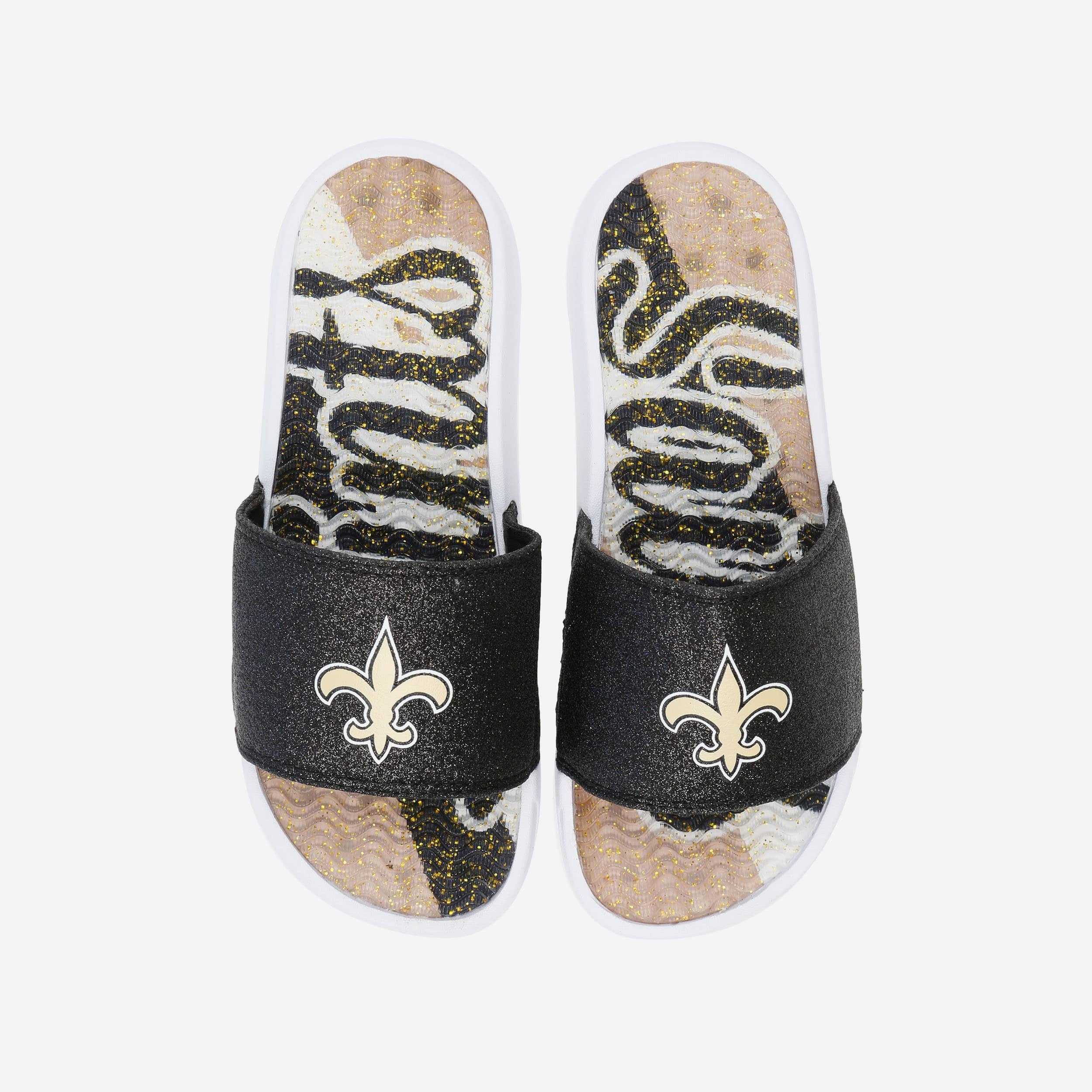 New Orleans Saints Womens Glitter Gel Slide 1 New Orleans Saints Womens Glitter Gel Slide