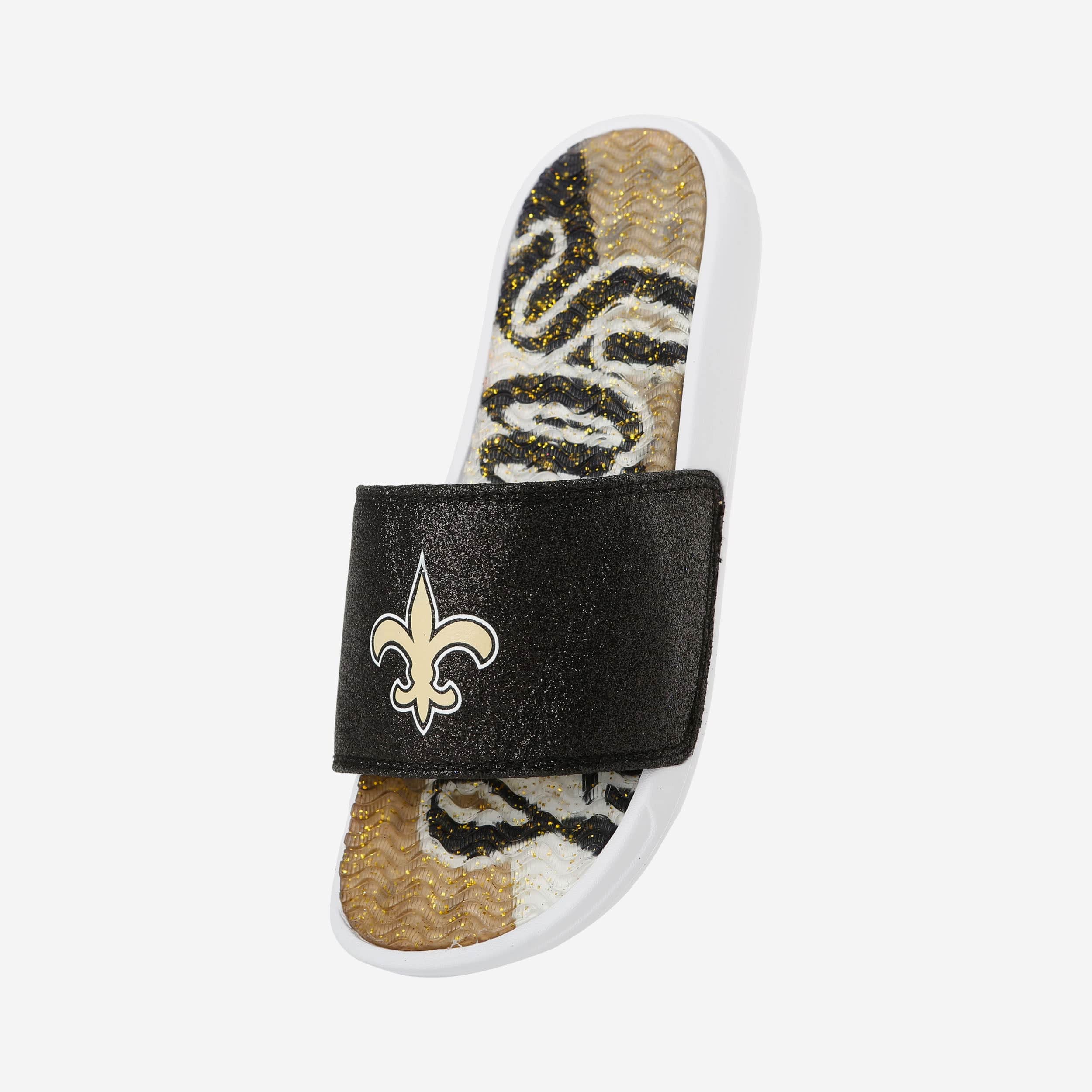 New Orleans Saints Womens Glitter Gel Slide 2 New Orleans Saints Womens Glitter Gel Slide