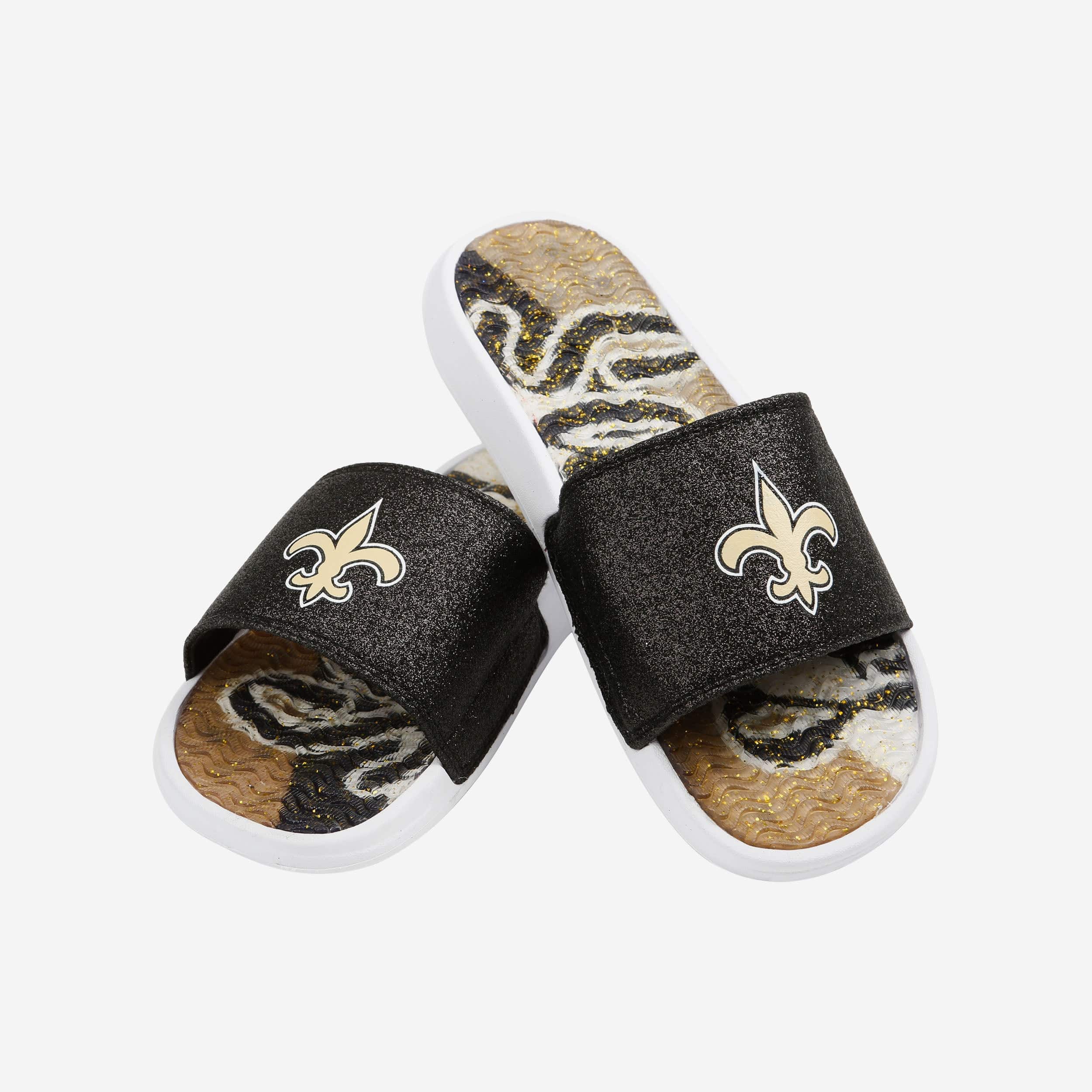 New Orleans Saints Womens Glitter Gel Slide 3 New Orleans Saints Womens Glitter Gel Slide