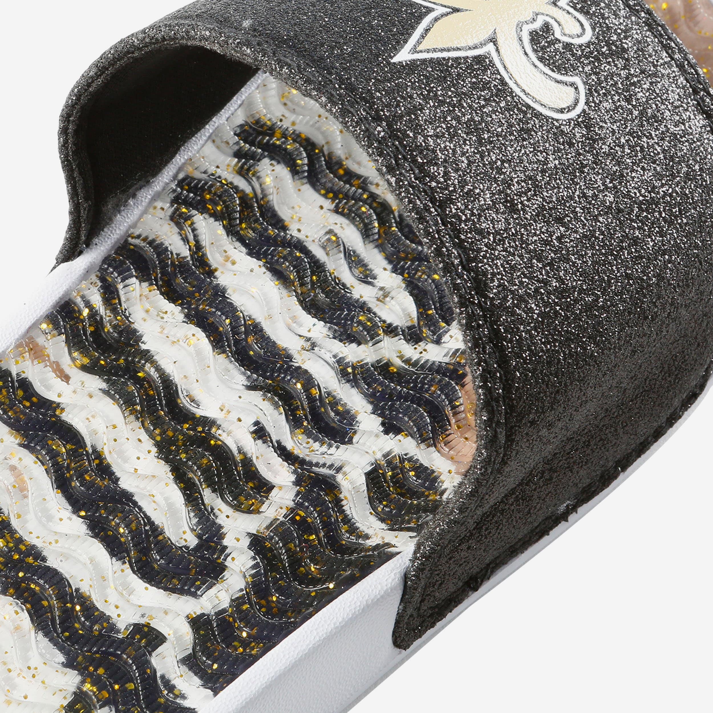 New Orleans Saints Womens Glitter Gel Slide 4 New Orleans Saints Womens Glitter Gel Slide
