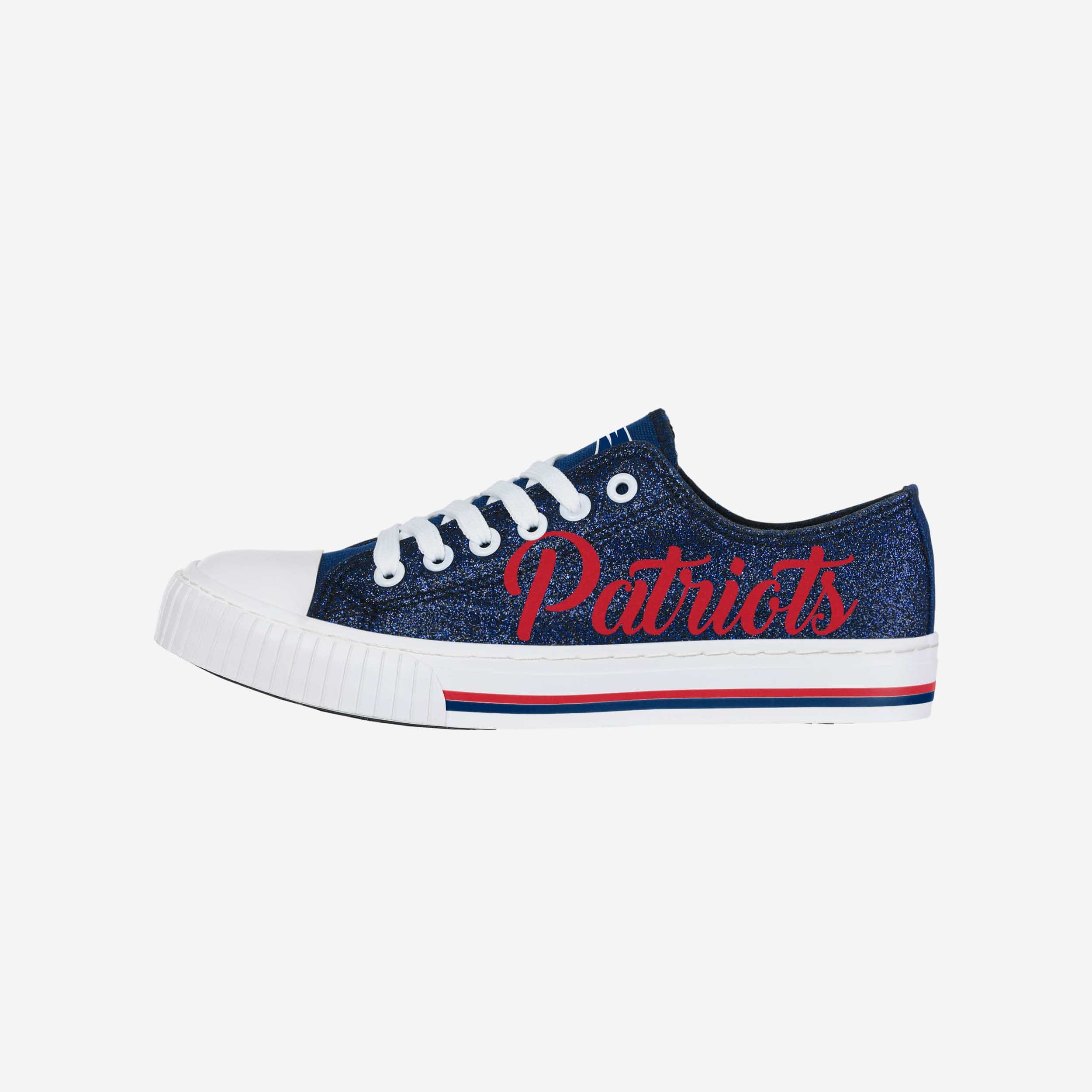 New England Patriots Womens Color Glitter Low Top Canvas Shoes 1 New England Patriots Womens Color Glitter Low Top Canvas Shoes