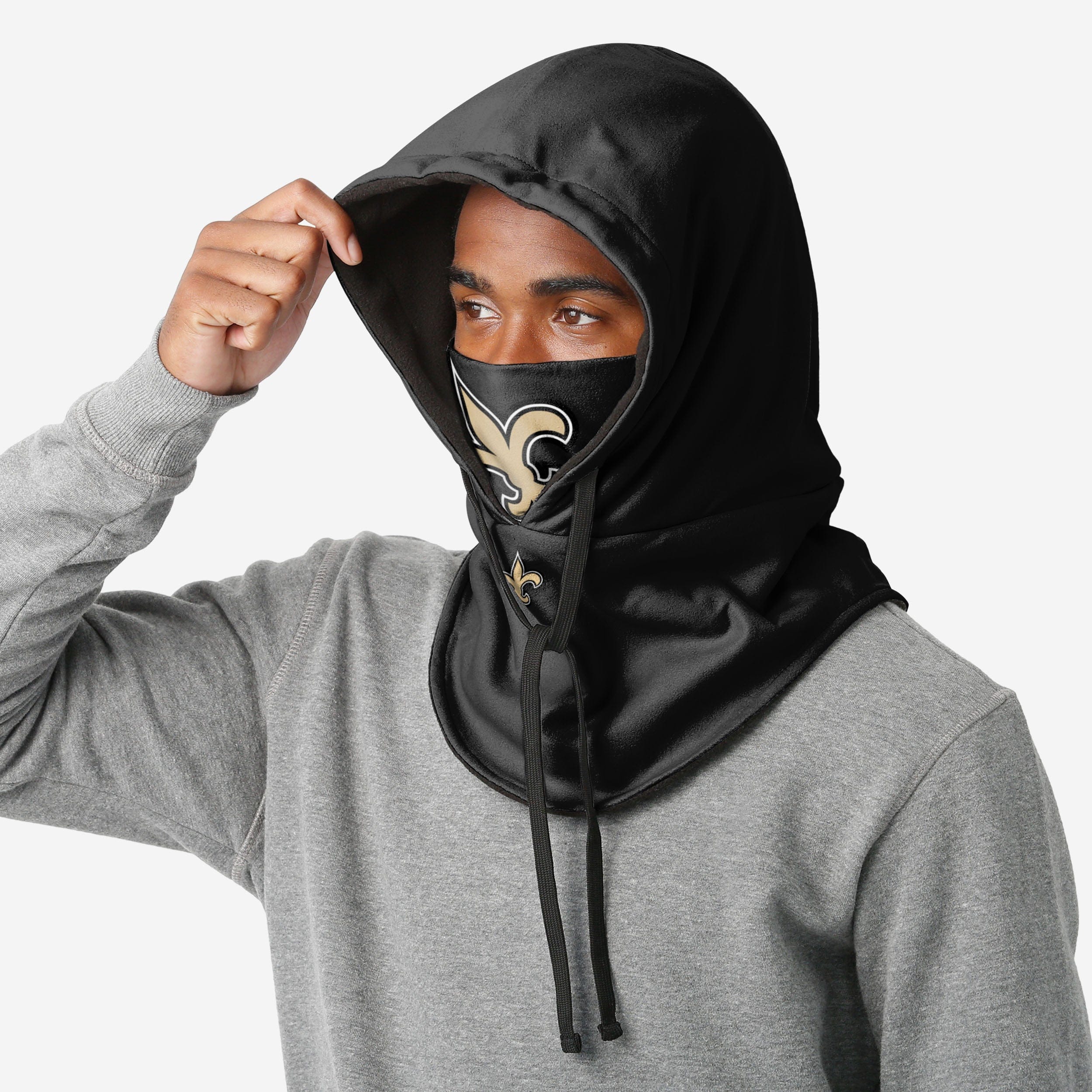 New Orleans Saints Black Drawstring Hooded Gaiter 3 New Orleans Saints Black Drawstring Hooded Gaiter