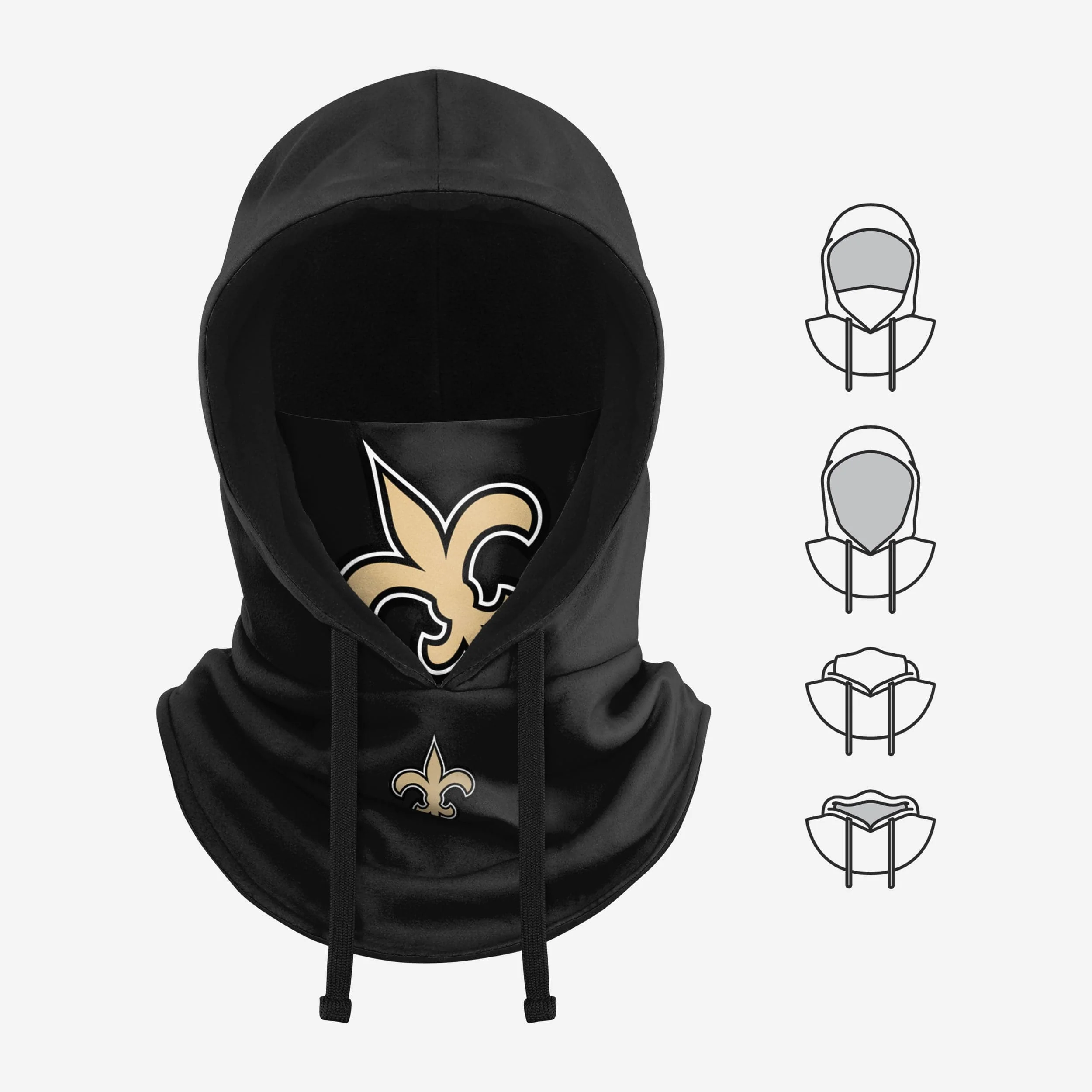 New Orleans Saints Black Drawstring Hooded Gaiter 5 New Orleans Saints Black Drawstring Hooded Gaiter