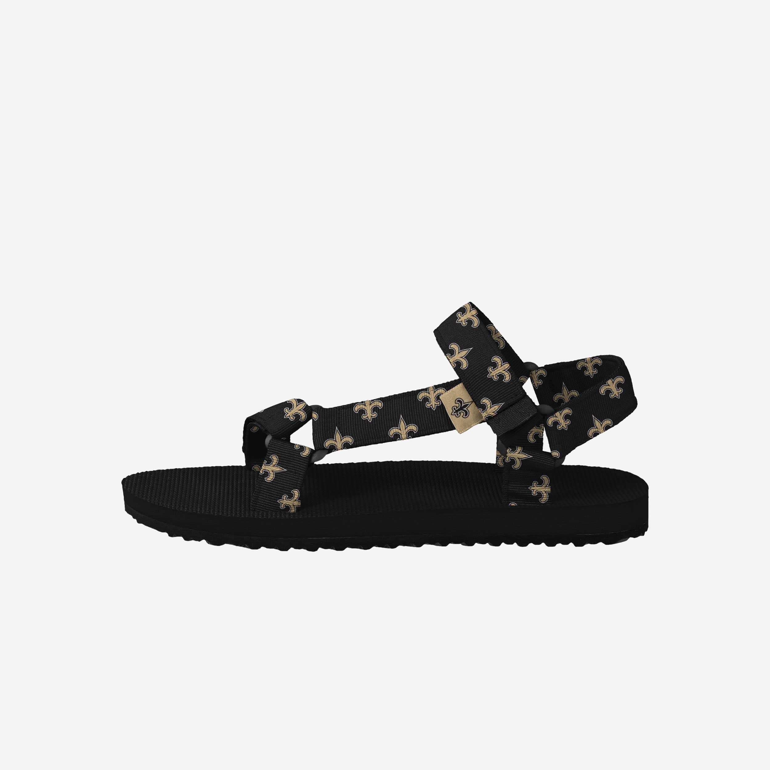 New Orleans Saints Womens Repeat Logo Strap Sandal 4 New Orleans Saints Womens Repeat Logo Strap Sandal