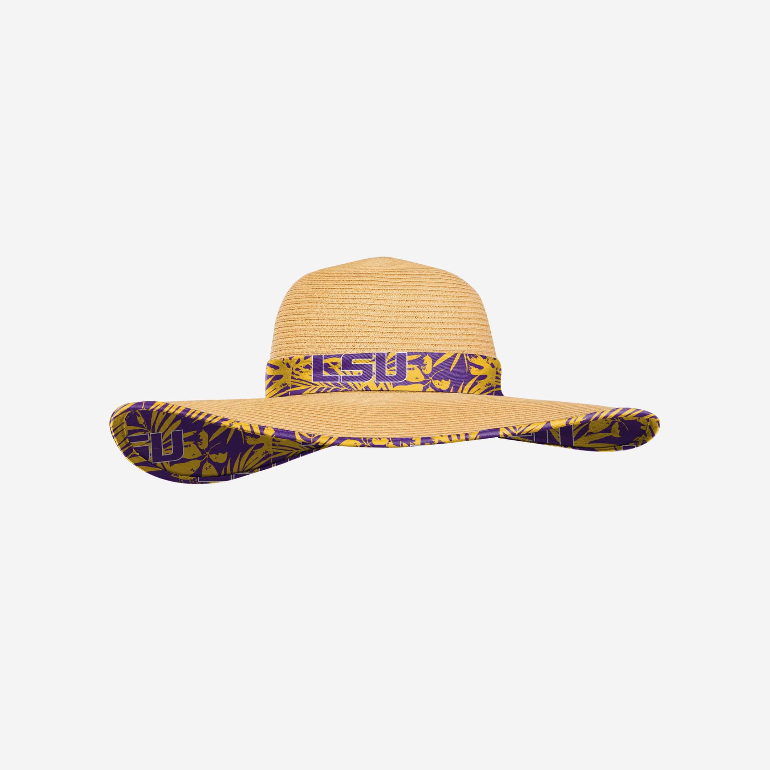 LSU Tigers Womens Floral Straw Hat