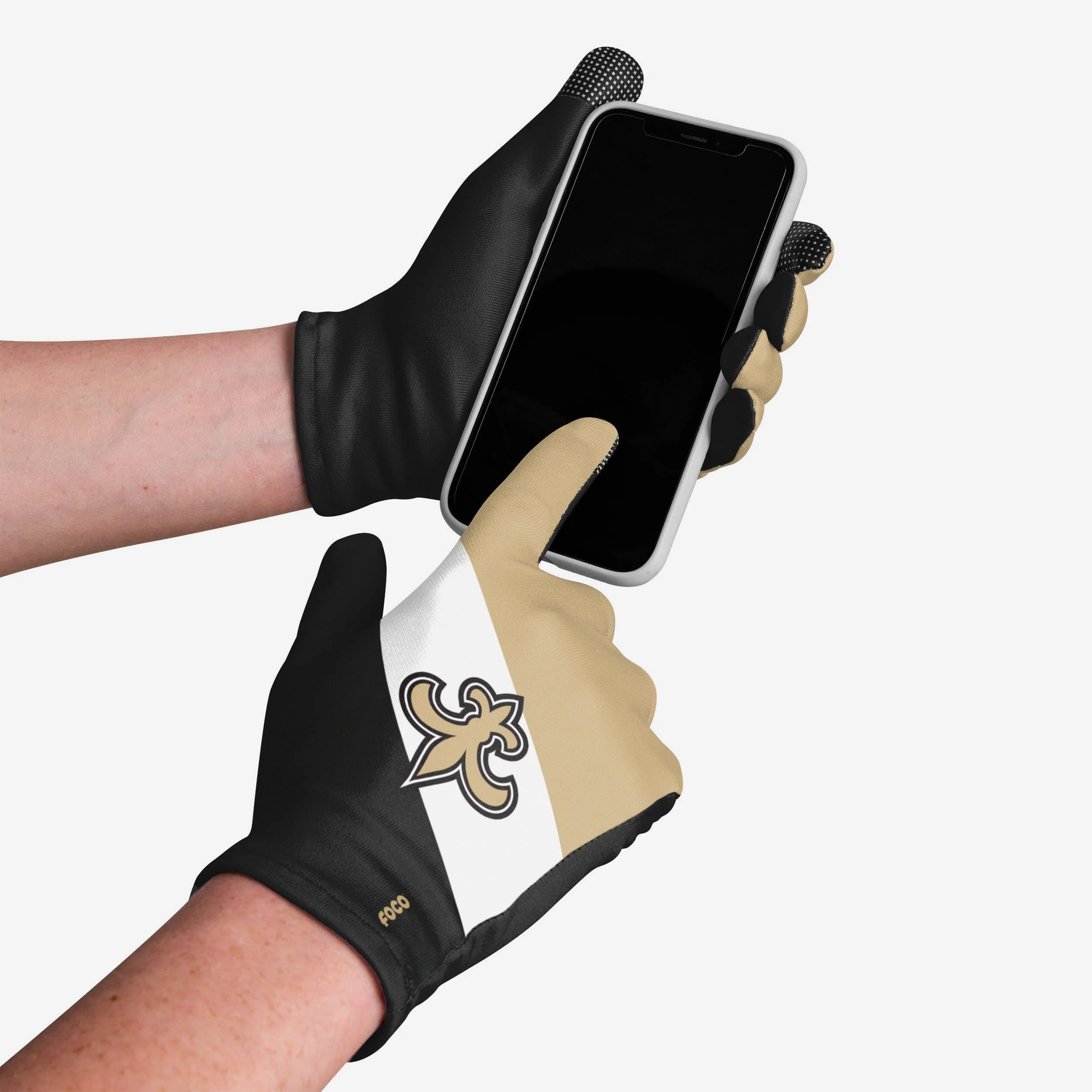 New Orleans Saints 2 Pack Reusable Stretch Gloves 2 New Orleans Saints 2 Pack Reusable Stretch Gloves
