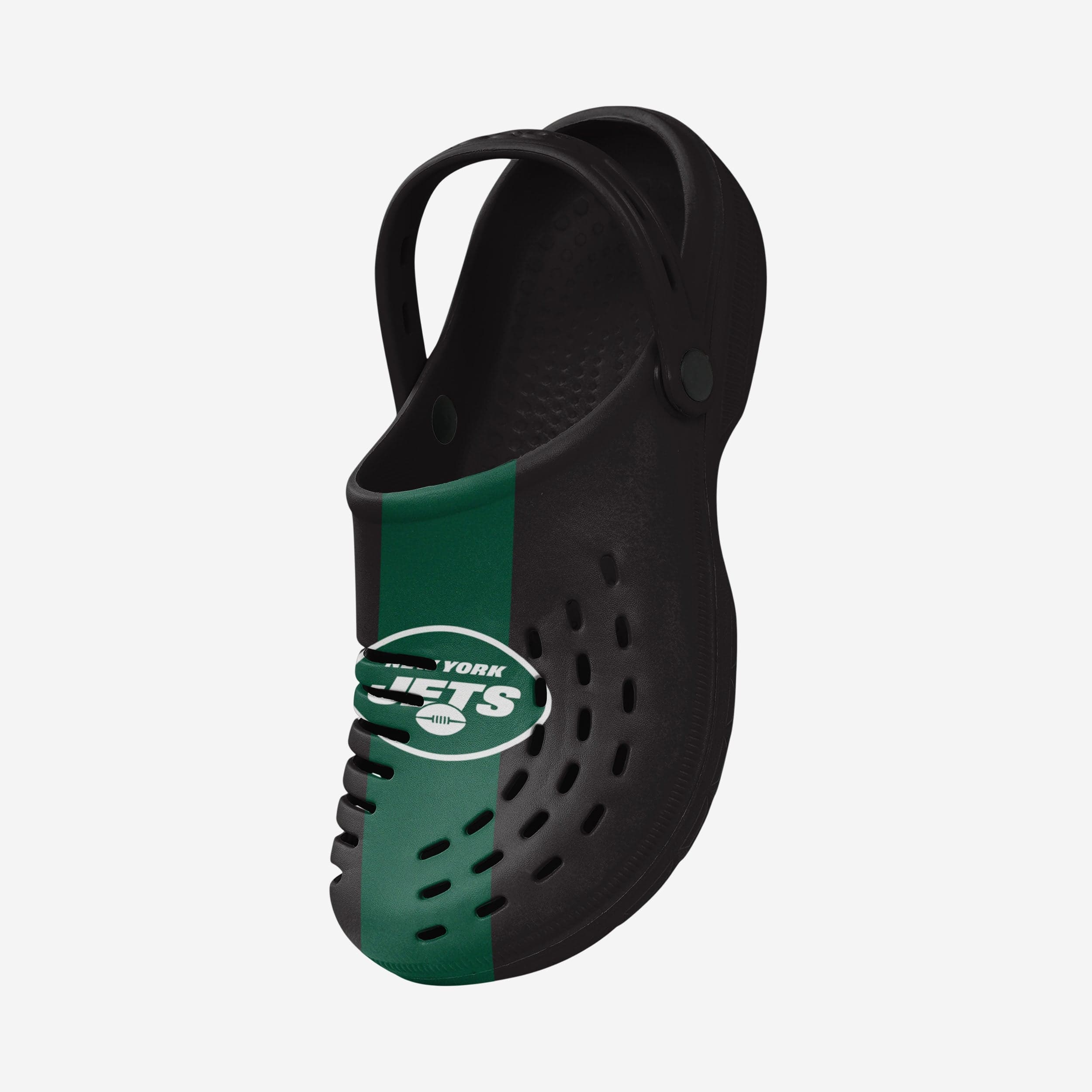 New York Jets Team Stripe Clog With Strap 2 New York Jets Team Stripe Clog With Strap