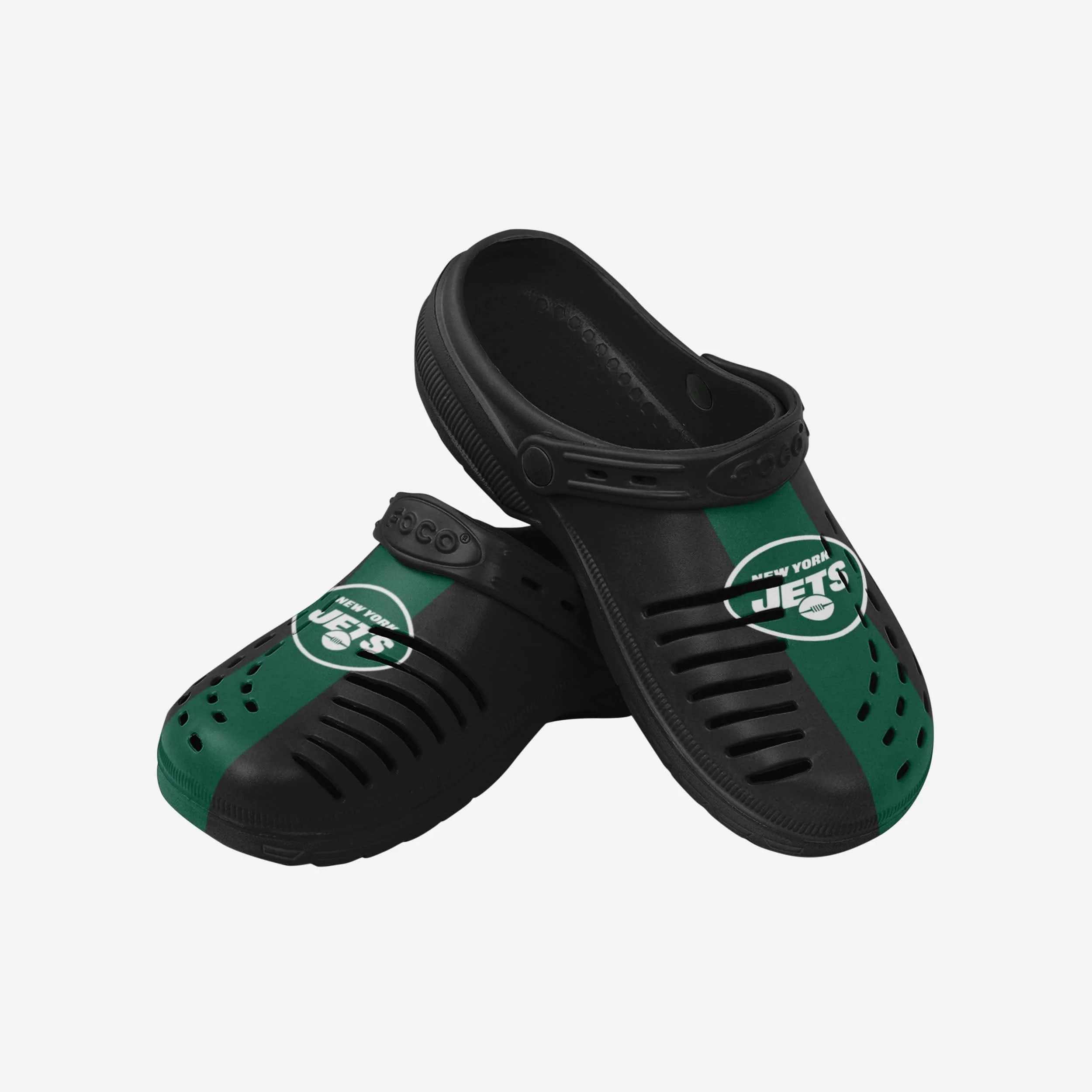 New York Jets Team Stripe Clog With Strap 3 New York Jets Team Stripe Clog With Strap