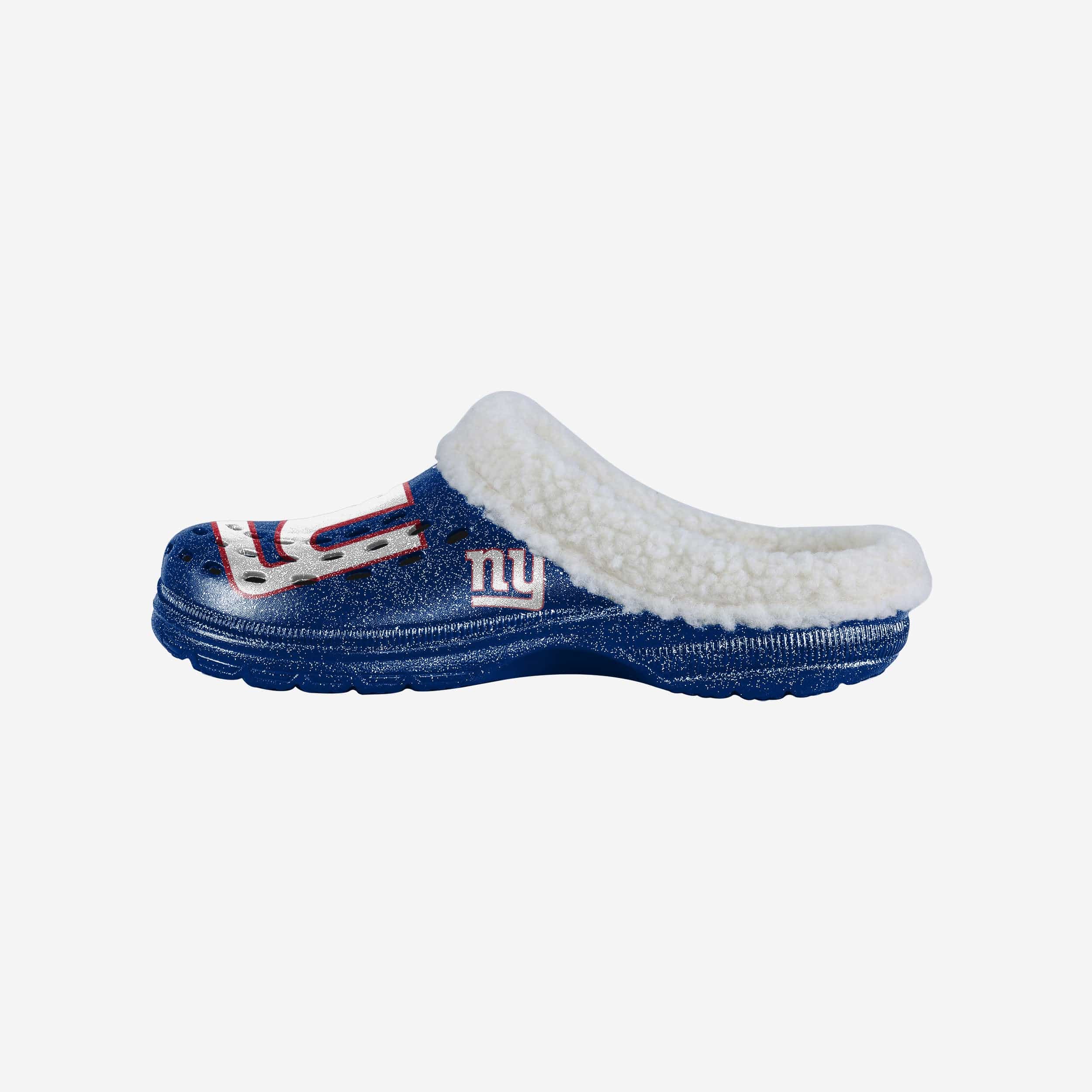 New York Giants Womens Sherpa Lined Glitter Clog