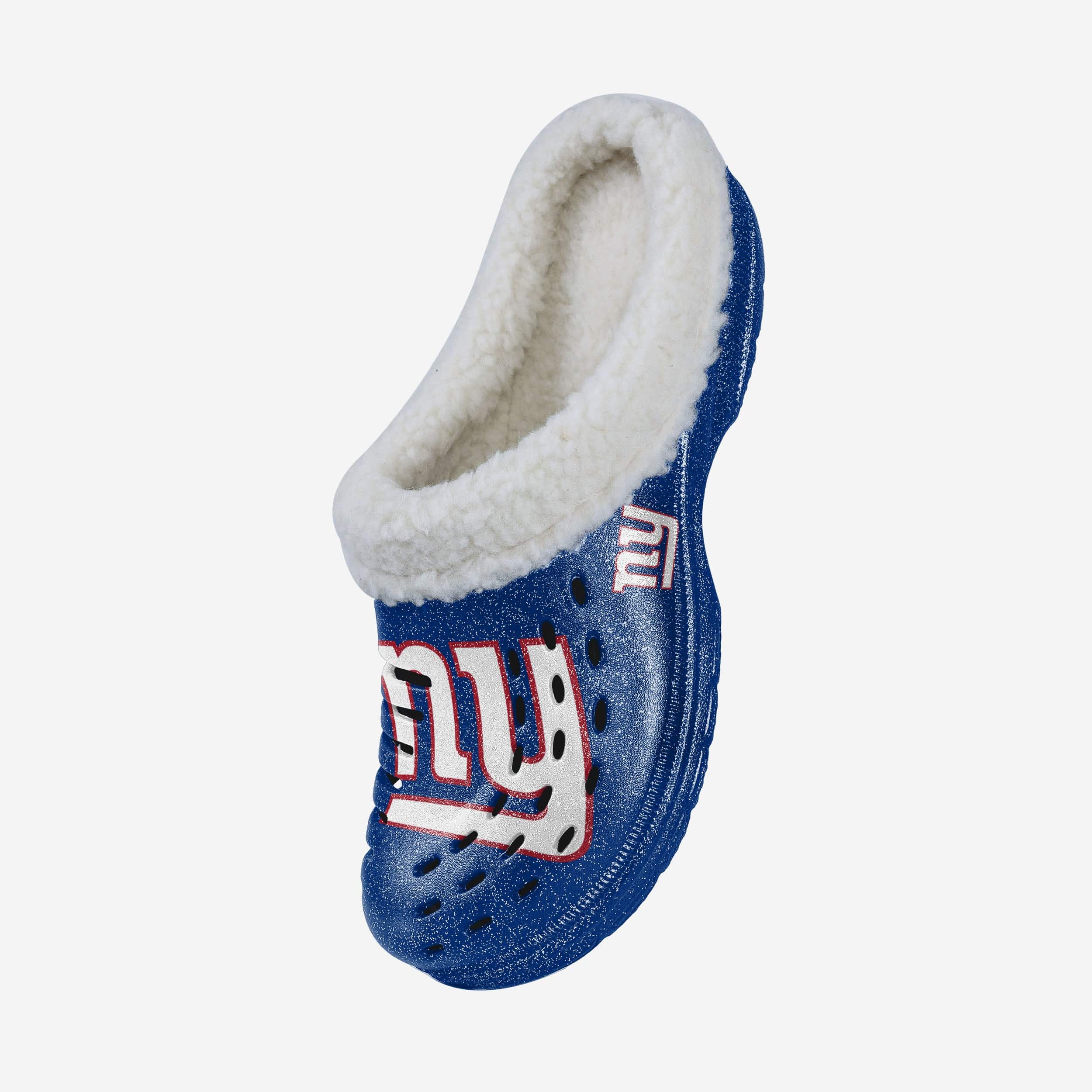 New York Giants Womens Sherpa Lined Glitter Clog 2 New York Giants Womens Sherpa Lined Glitter Clog