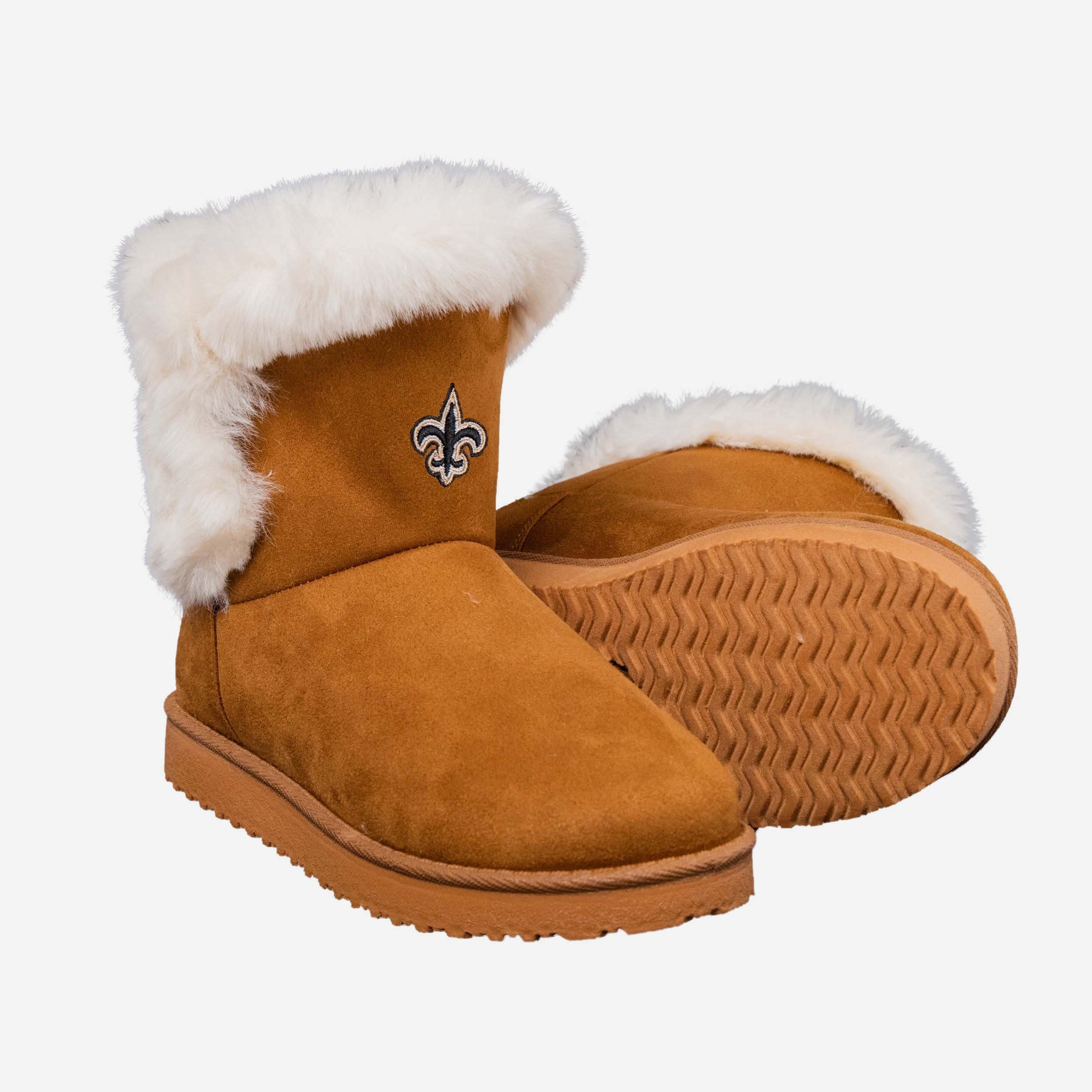 New Orleans Saints Womens White Fur Boot 3 New Orleans Saints Womens White Fur Boot