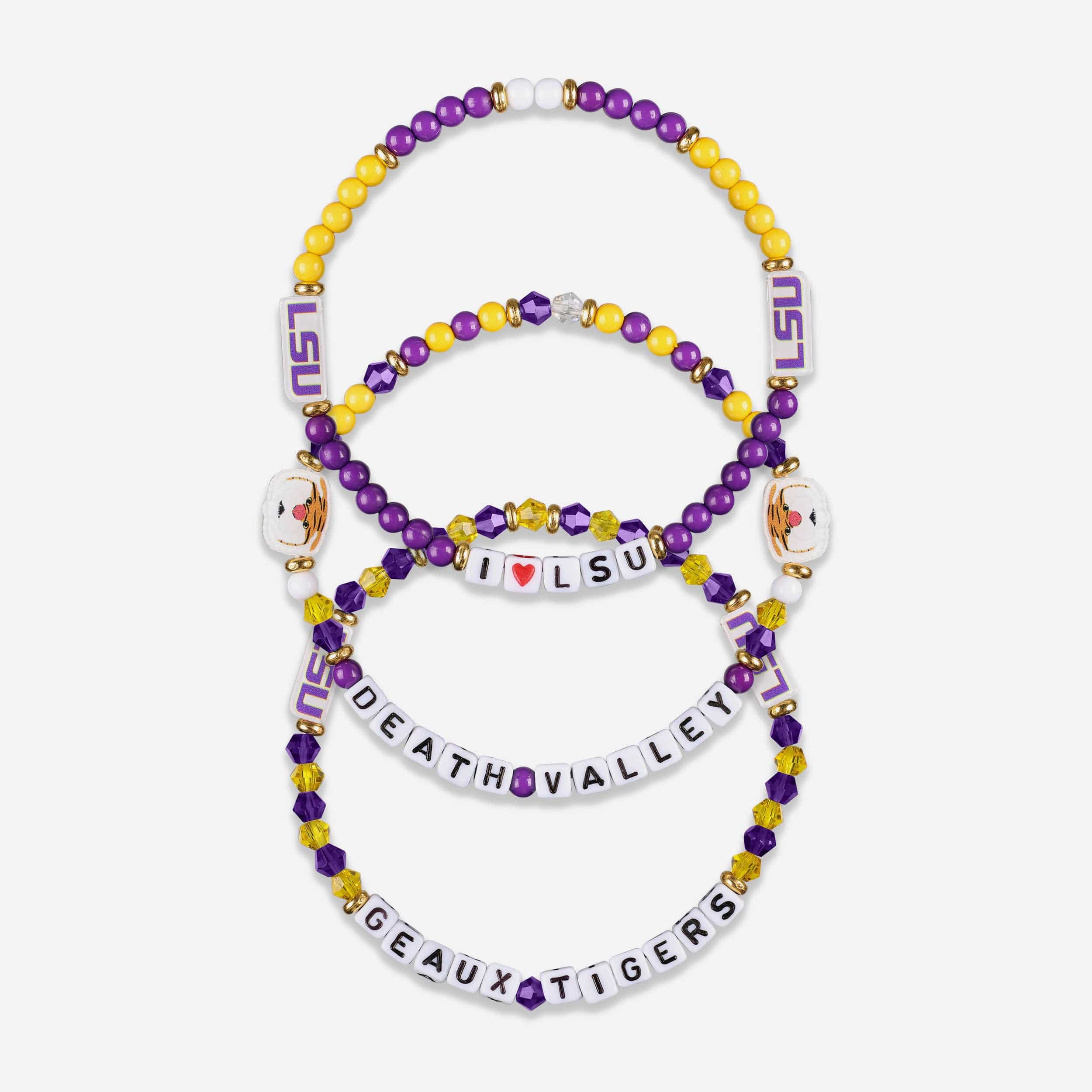 LSU Tigers 3 Pack Friendship Bracelet