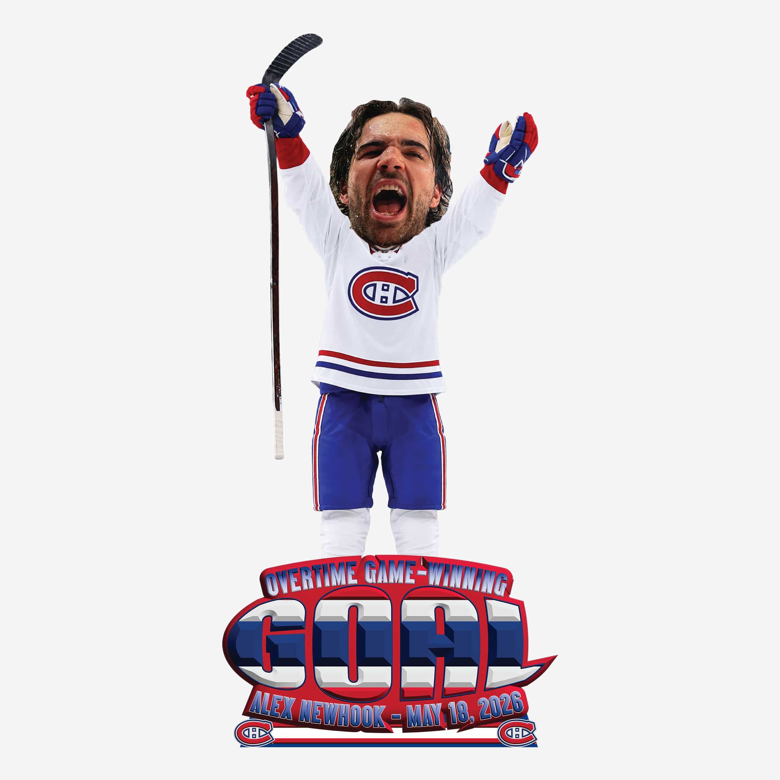 Alex Newhook Montreal Canadiens 2026 Playoffs Overtime Game 7 Winner Bobblehead
