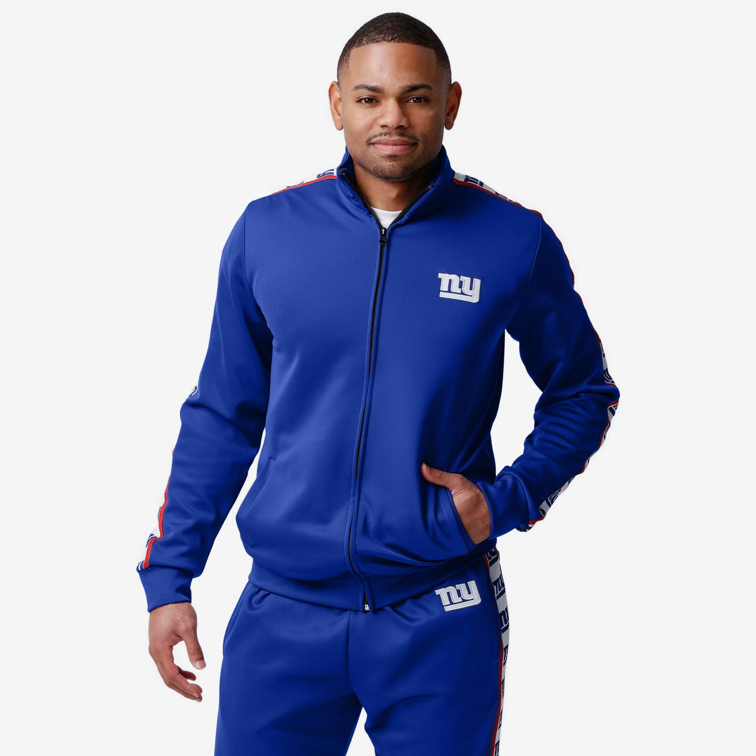 New York Giants Stripe Logo Track Jacket
