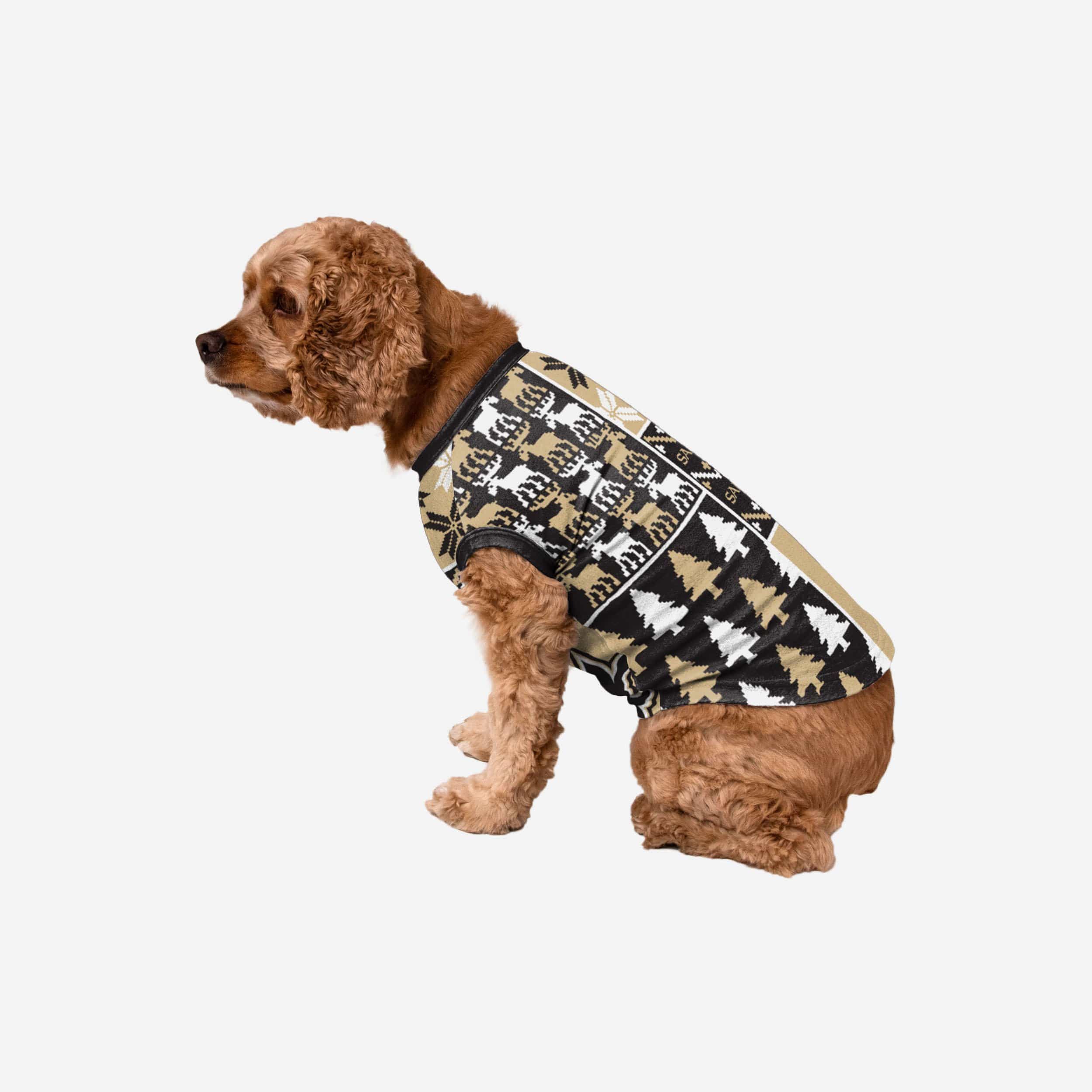 New Orleans Saints Busy Block Dog Sweater 1 New Orleans Saints Busy Block Dog Sweater