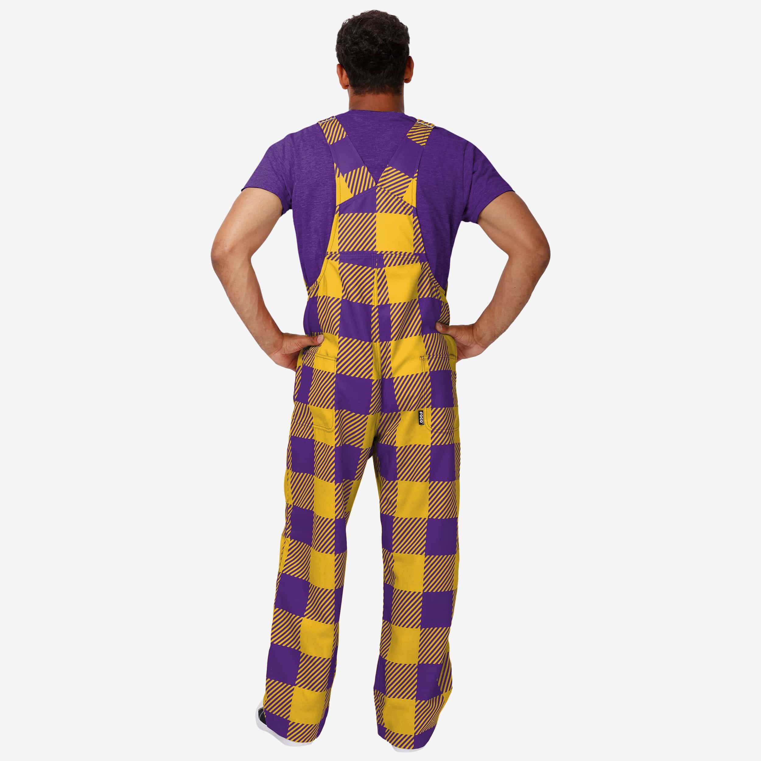 LSU Tigers Mens Plaid Bib Overalls 2 LSU Tigers Mens Plaid Bib Overalls