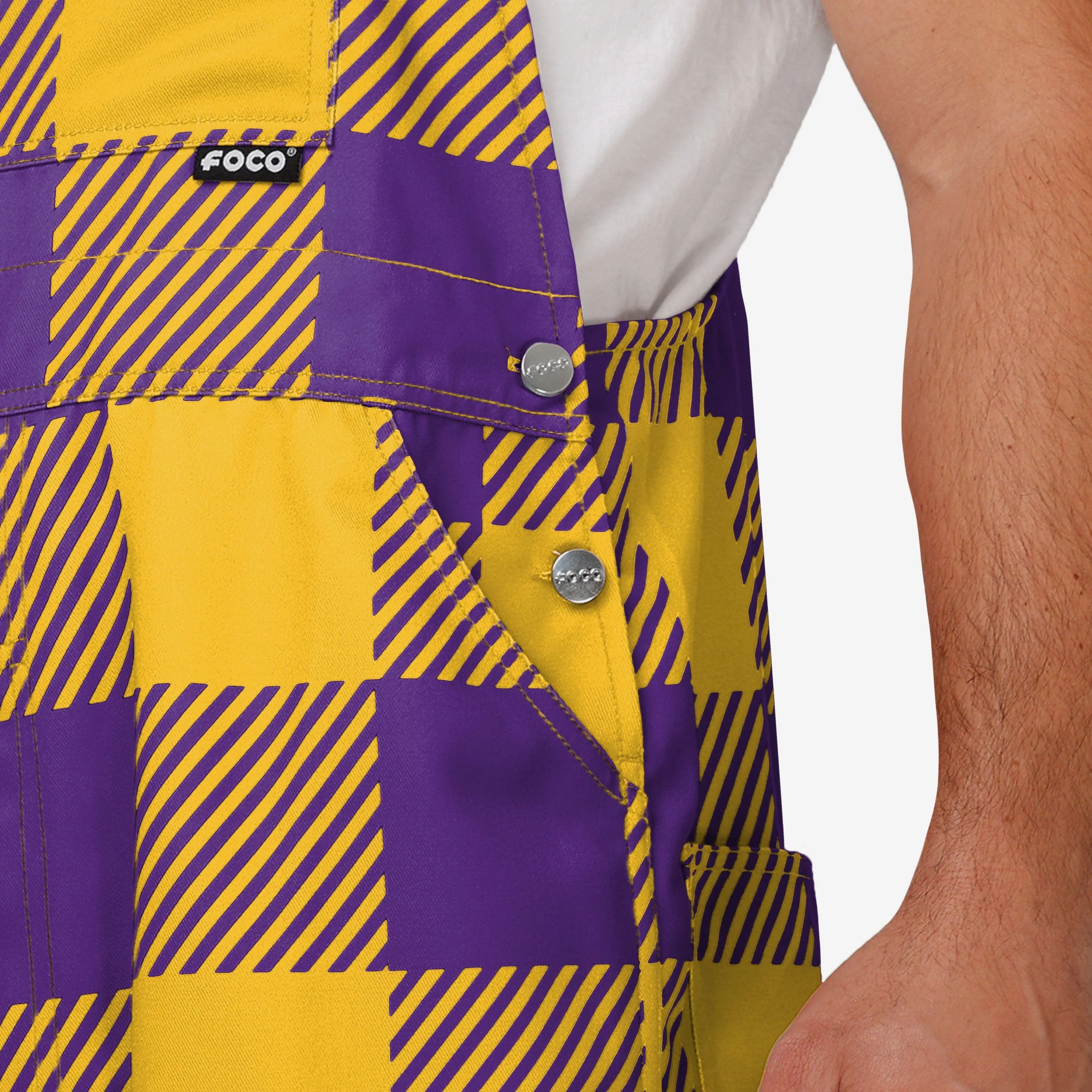 LSU Tigers Mens Plaid Bib Overalls 5 LSU Tigers Mens Plaid Bib Overalls