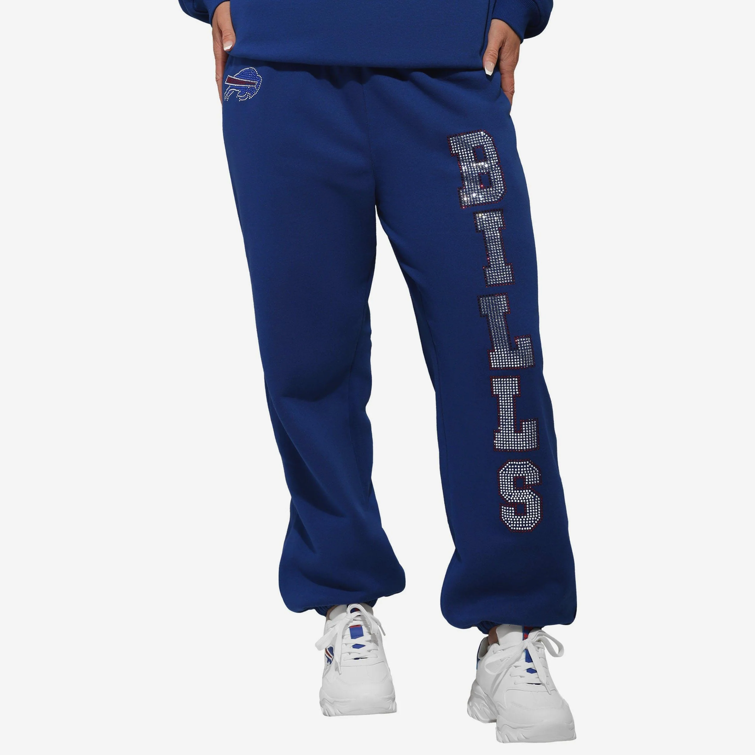 Buffalo Bills Womens Big Wordmark Rhinestone Sweatpants