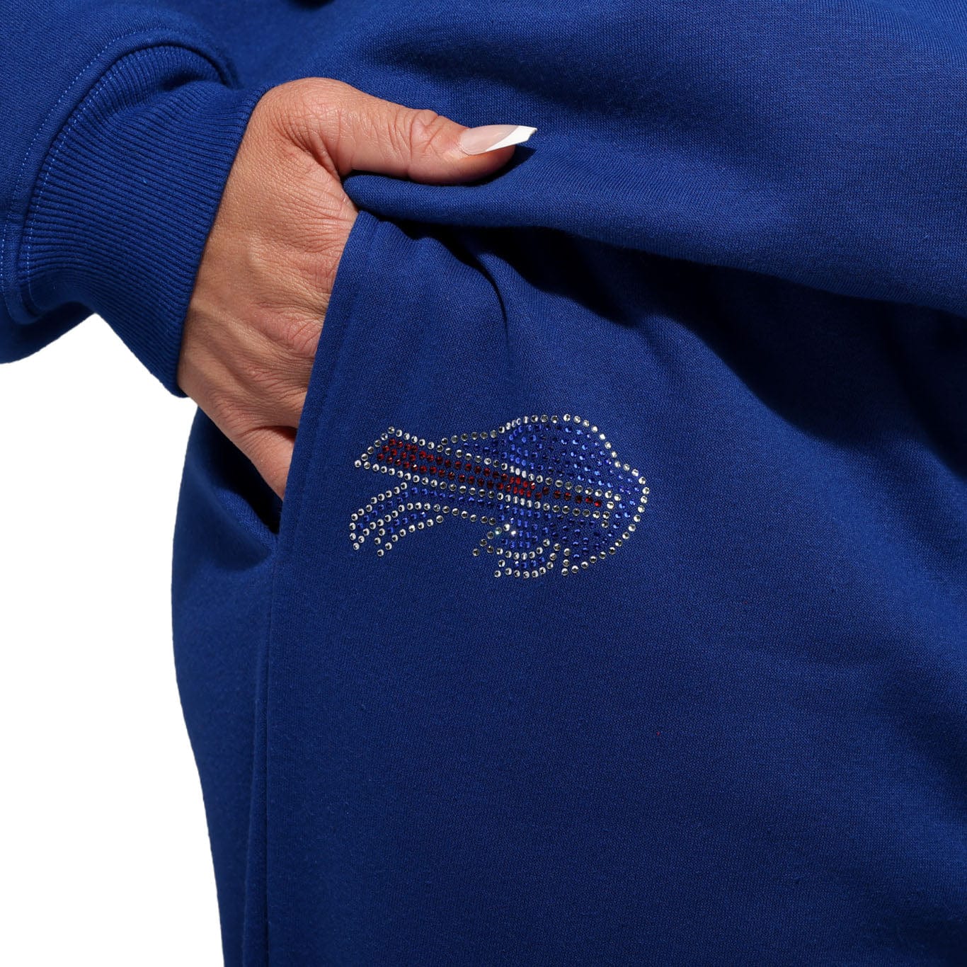 Buffalo Bills Womens Big Wordmark Rhinestone Sweatpants 3 Buffalo Bills Womens Big Wordmark Rhinestone Sweatpants