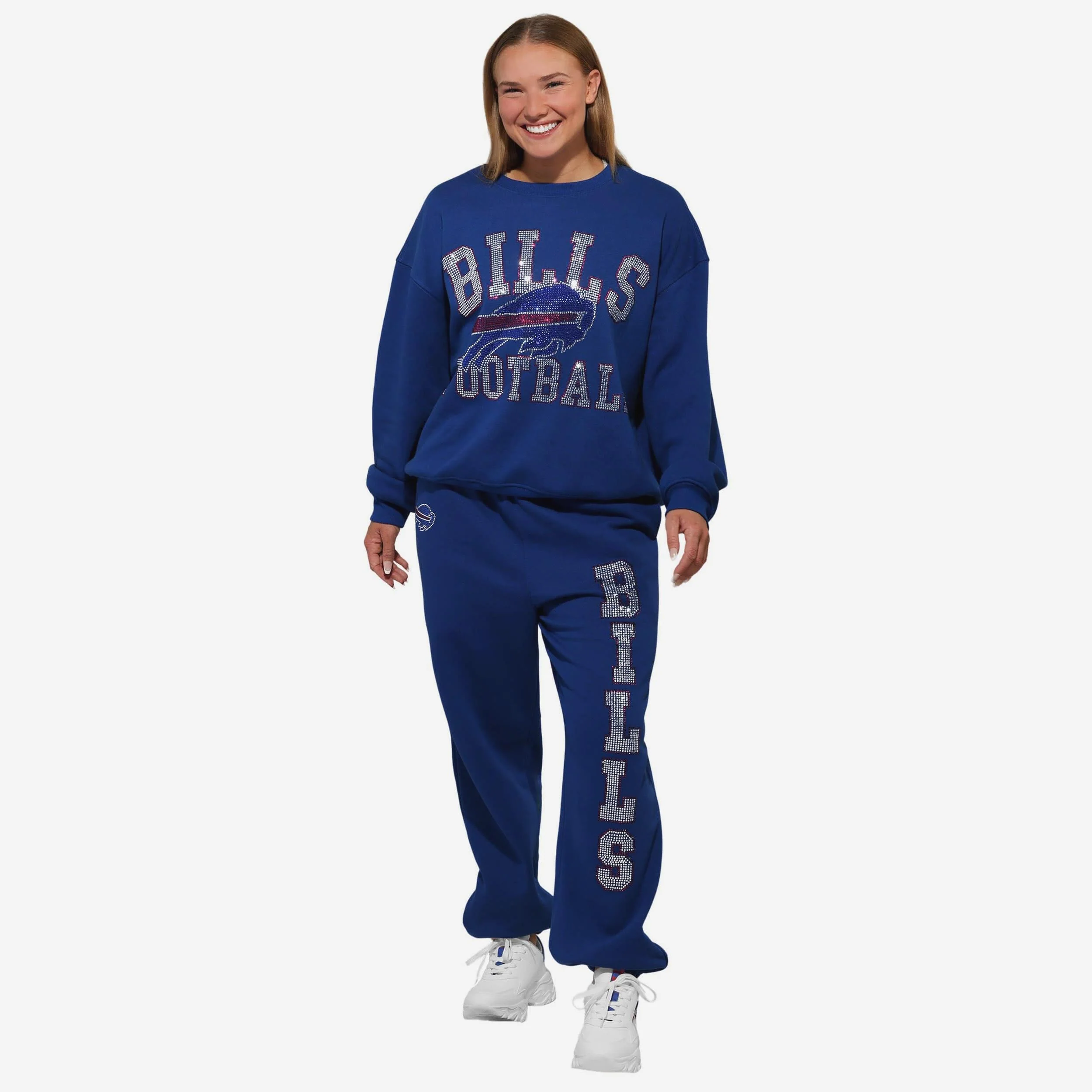 Buffalo Bills Womens Big Wordmark Rhinestone Sweatpants 5 Buffalo Bills Womens Big Wordmark Rhinestone Sweatpants