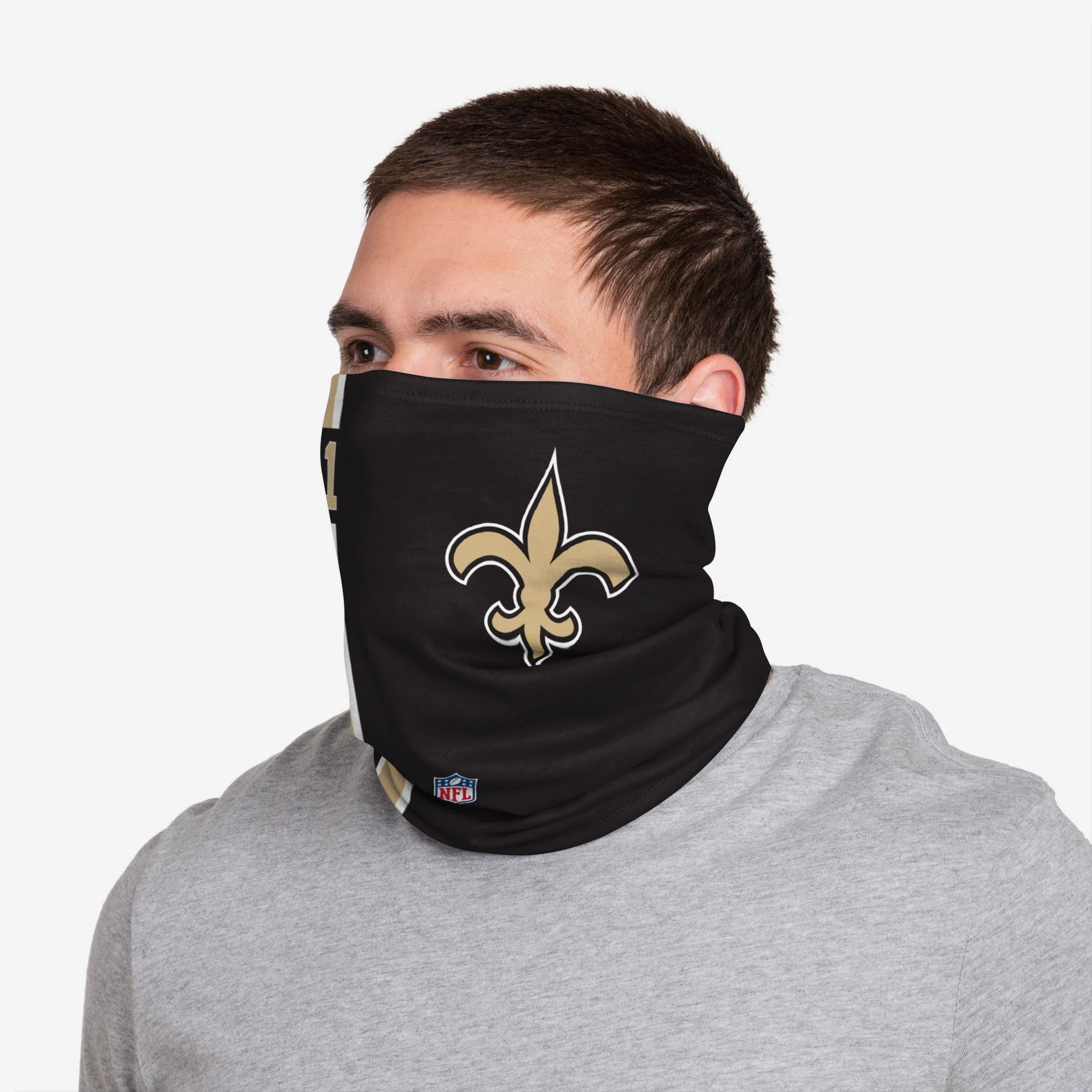 Alvin Kamara New Orleans Saints On-Field Sideline Logo Gaiter Scarf 3 Alvin Kamara New Orleans Saints On-Field Sideline Logo Gaiter Scarf