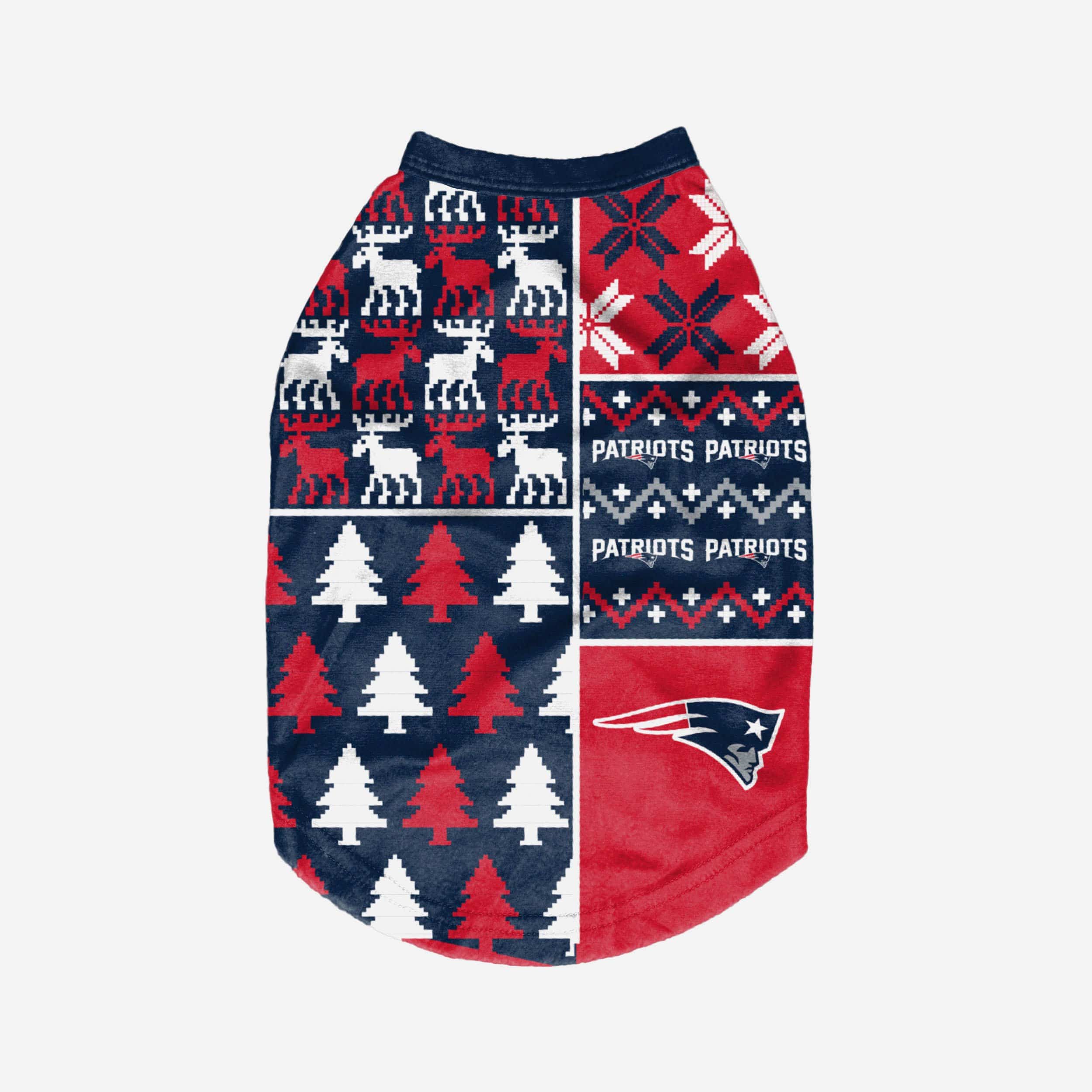 New England Patriots Busy Block Dog Sweater 2 New England Patriots Busy Block Dog Sweater