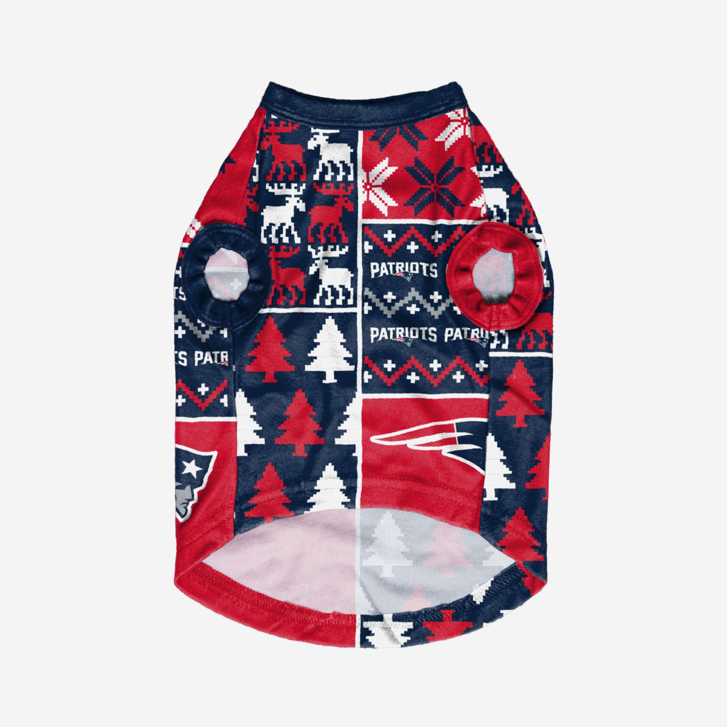 New England Patriots Busy Block Dog Sweater 3 New England Patriots Busy Block Dog Sweater