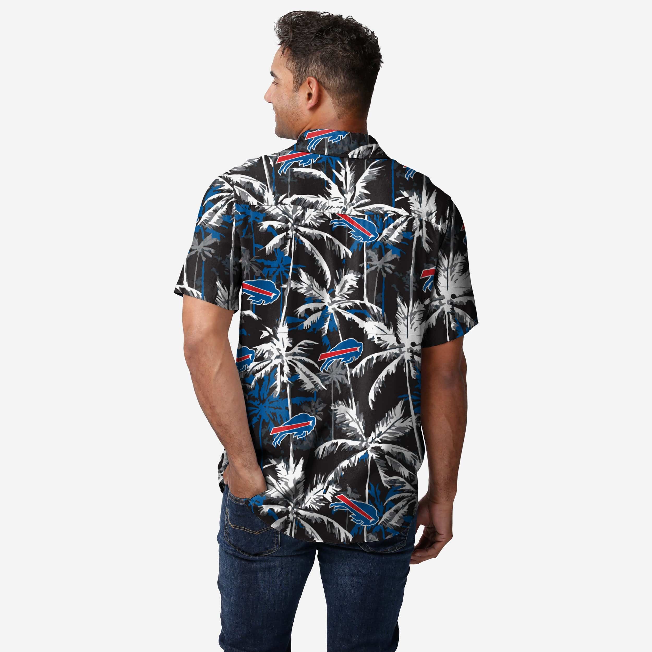 Buffalo Bills Black Floral Button Up Shirt 2 Buffalo Bills Black Floral Button Up Shirt