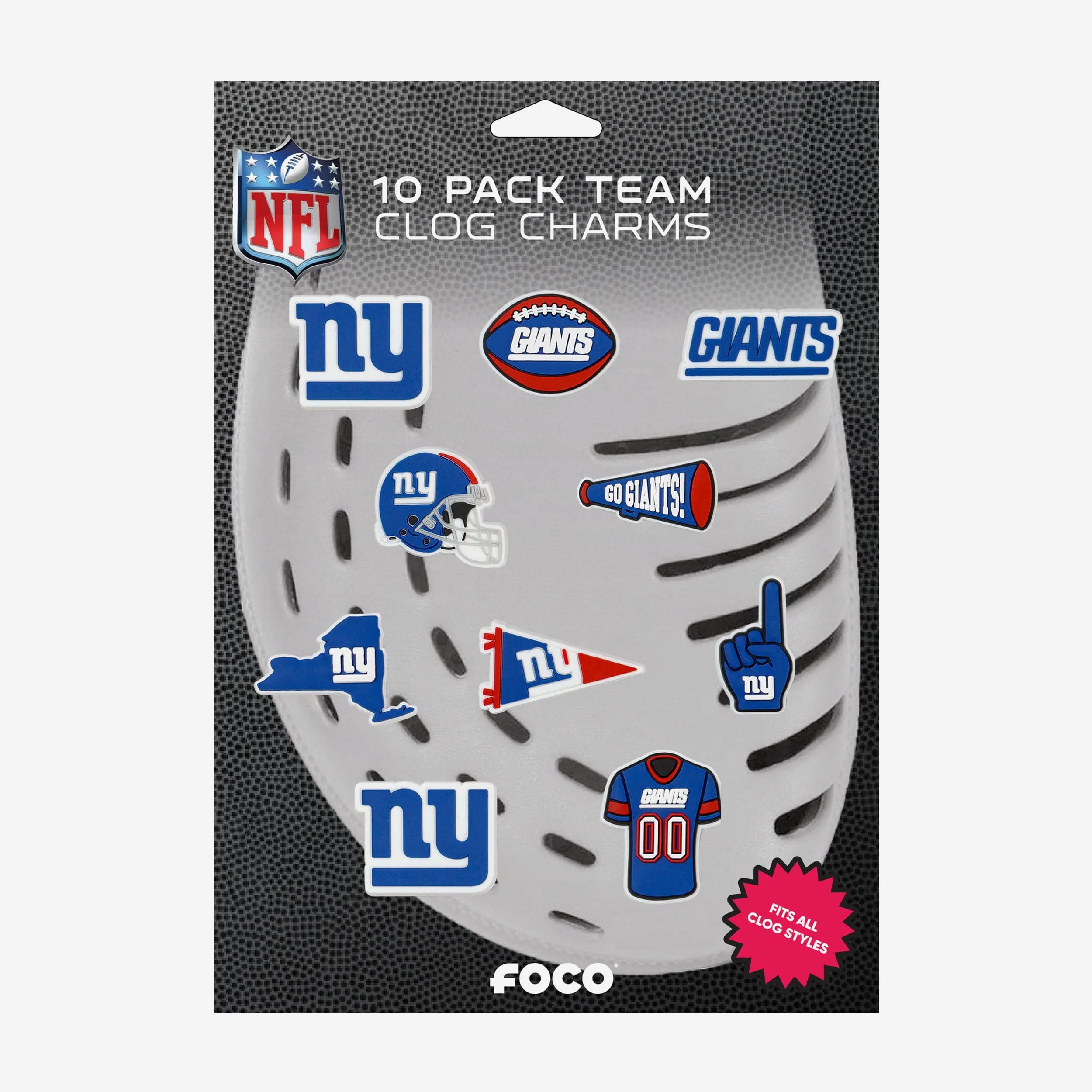 New York Giants 10 Pack Team Clog Charms 5 New York Giants 10 Pack Team Clog Charms