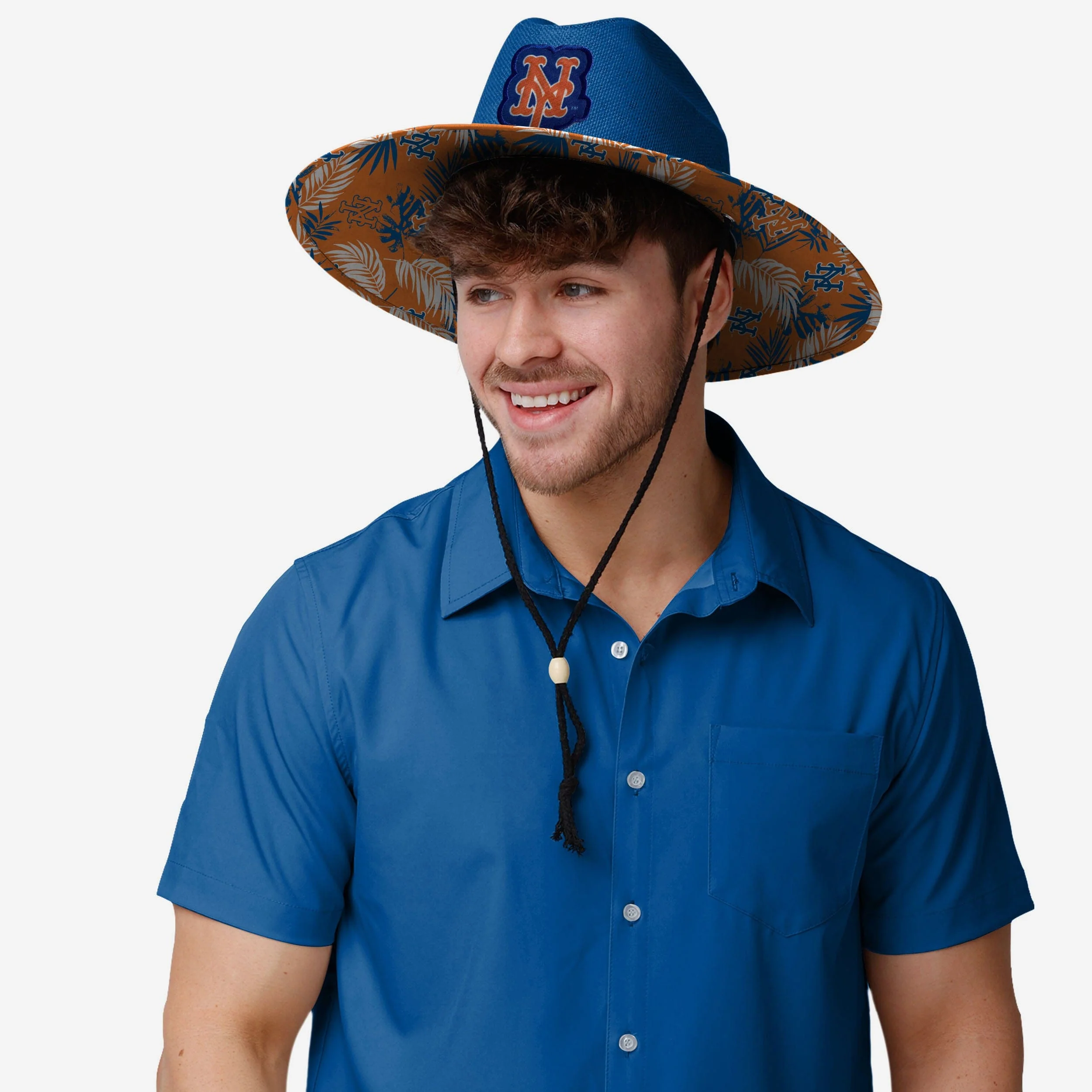 New York Mets Team Color Straw Hat 5 New York Mets Team Color Straw Hat