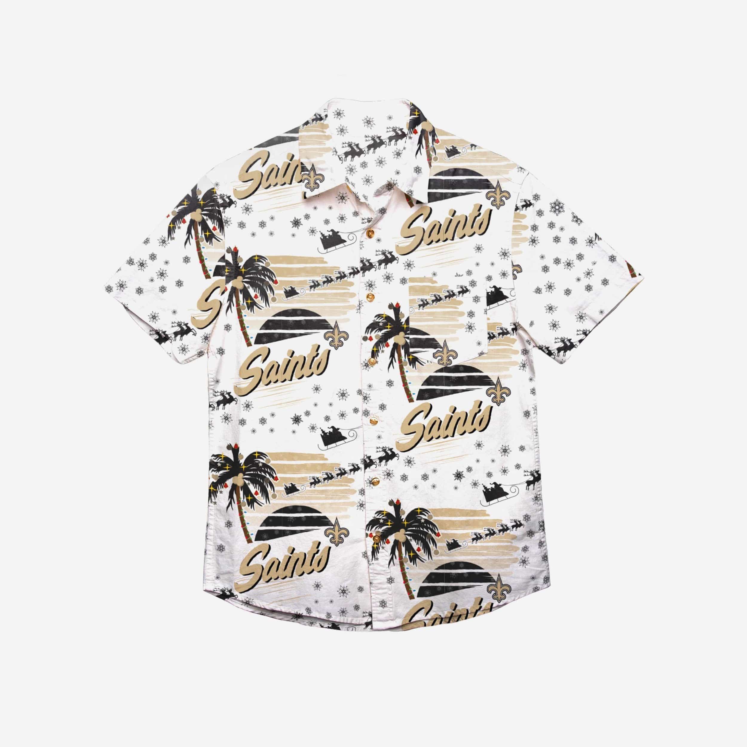 New Orleans Saints Winter Tropical Button Up Shirt 2 New Orleans Saints Winter Tropical Button Up Shirt