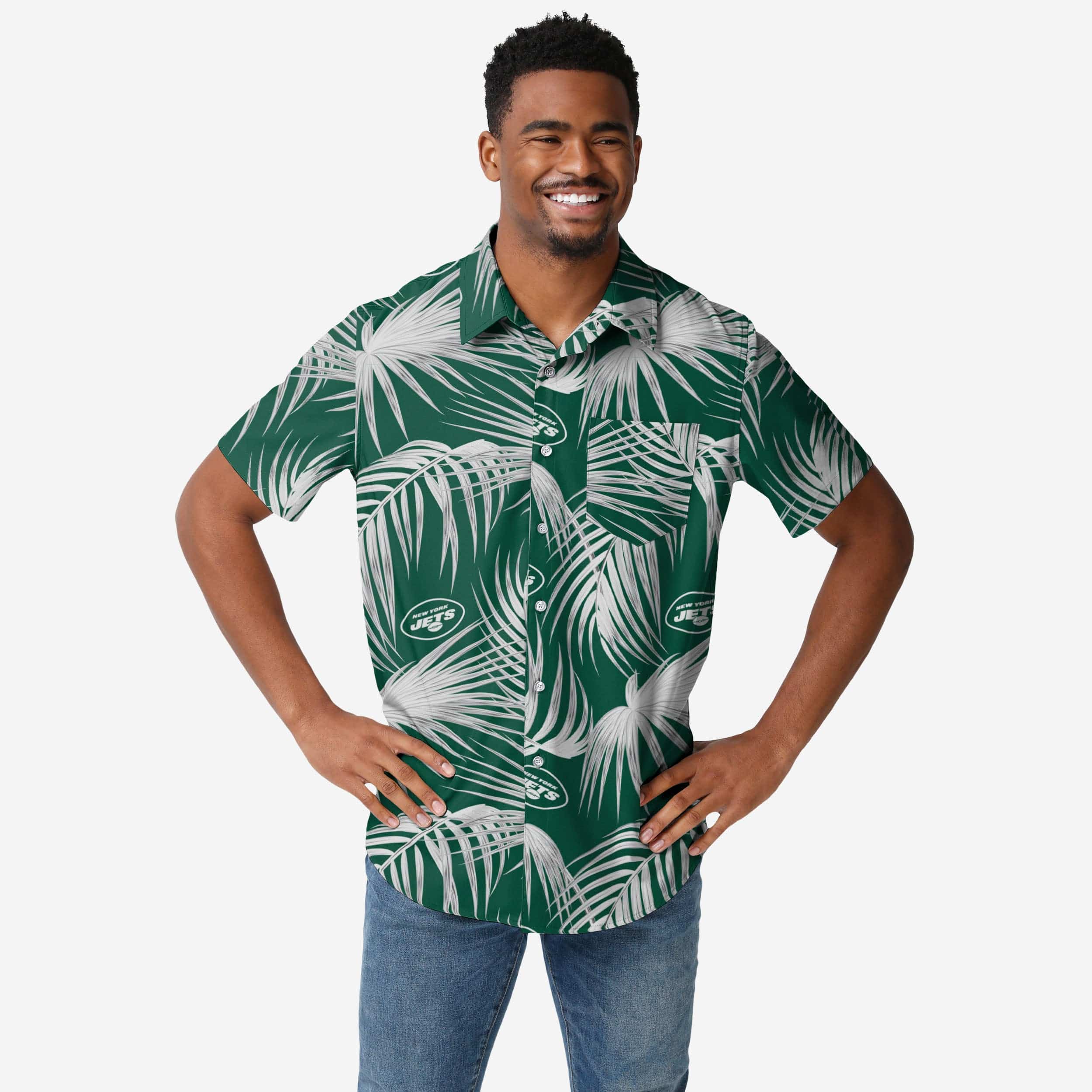 New York Jets Hawaiian Button Up Shirt 1 New York Jets Hawaiian Button Up Shirt