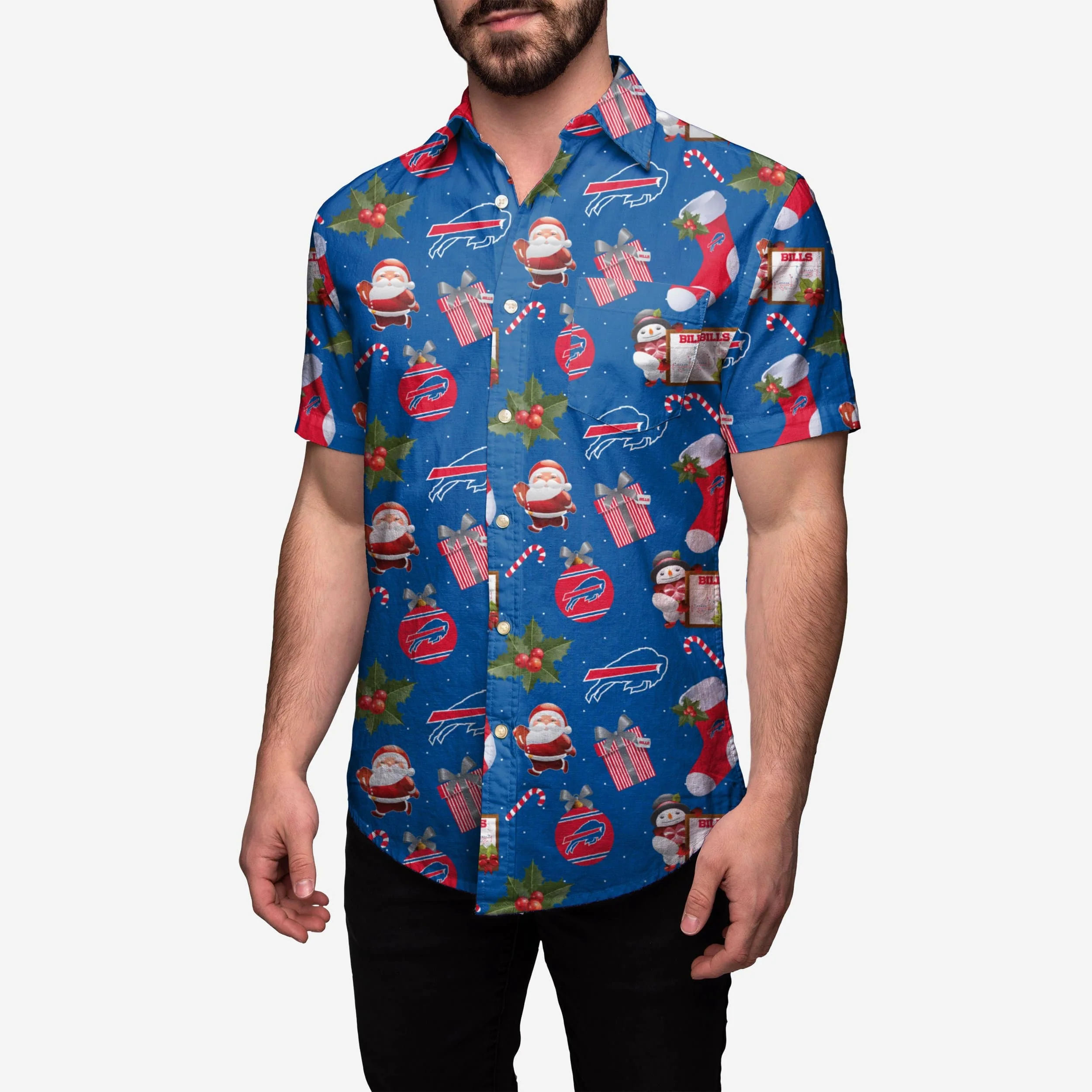 Buffalo Bills Christmas Explosion Button Up Shirt