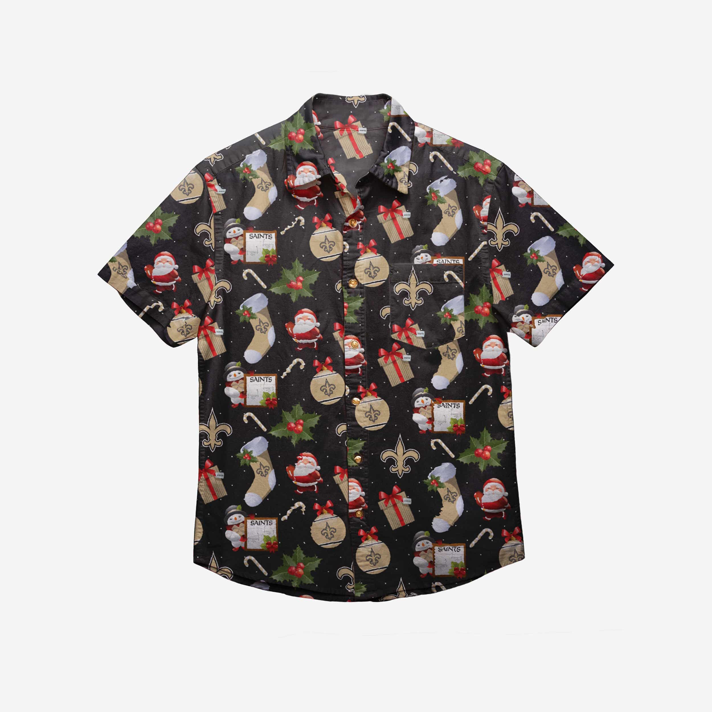 New Orleans Saints Christmas Explosion Button Up Shirt 2 New Orleans Saints Christmas Explosion Button Up Shirt