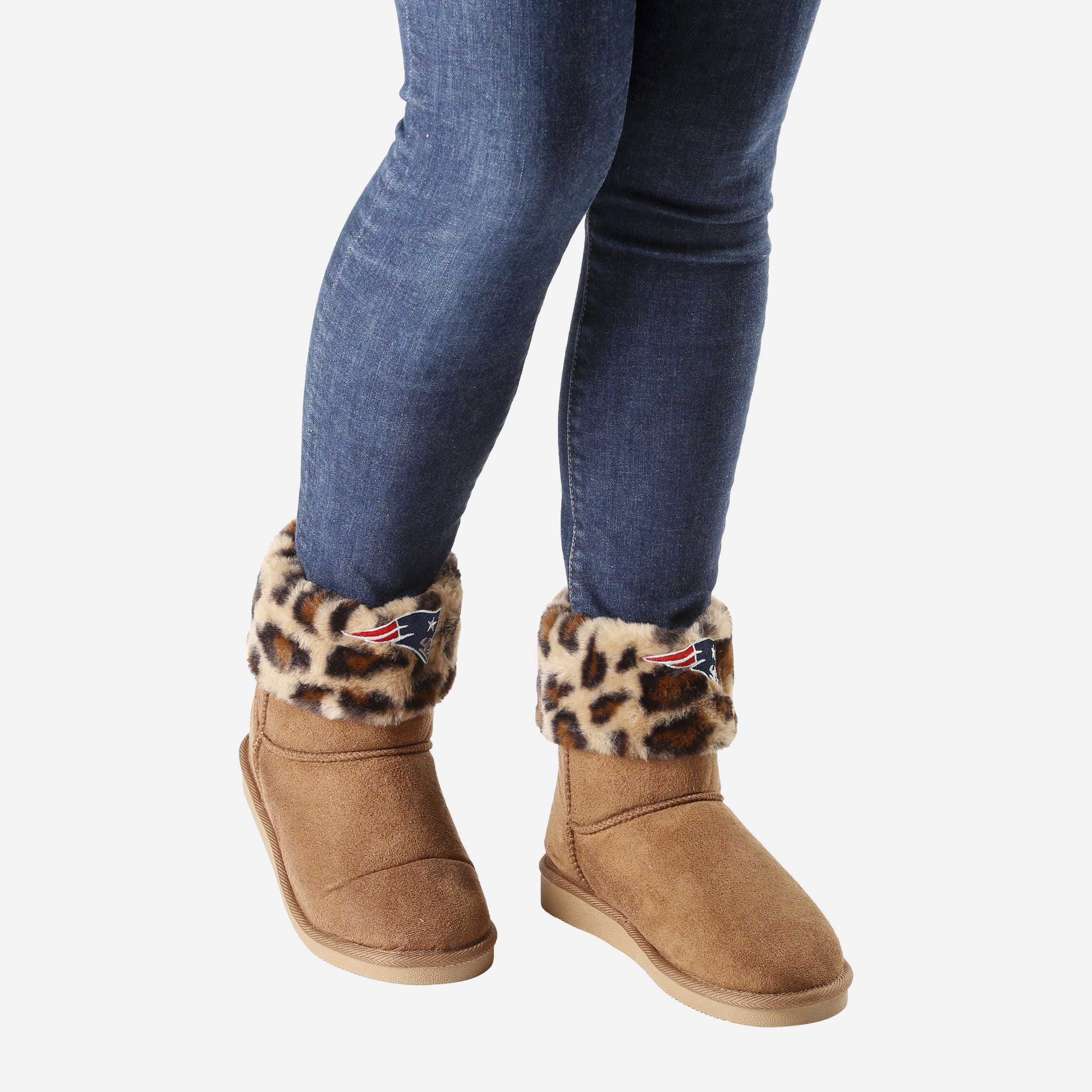 New England Patriots Womens Cheetah Fur Boot 5 New England Patriots Womens Cheetah Fur Boot