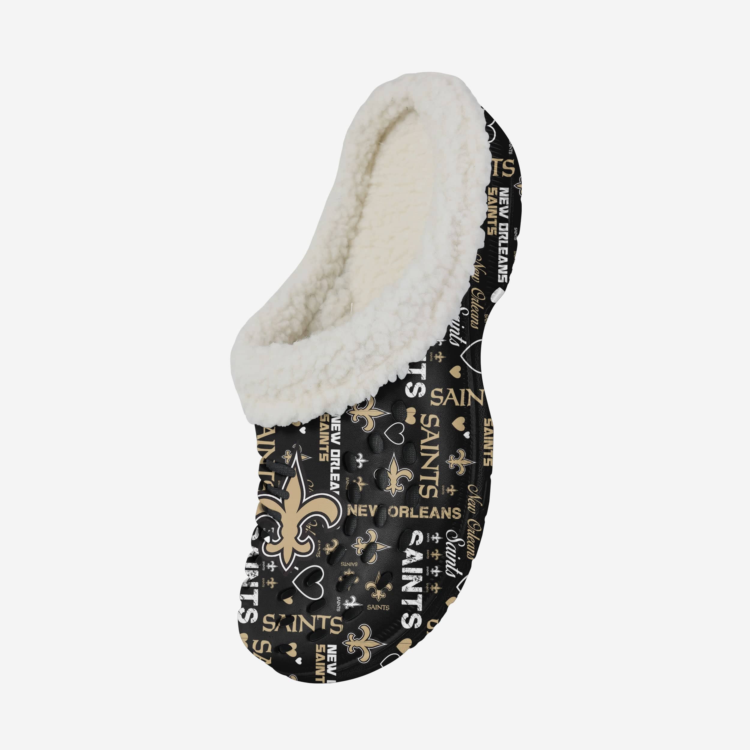 New Orleans Saints Womens Sherpa Lined Logo Love Clog 2 New Orleans Saints Womens Sherpa Lined Logo Love Clog