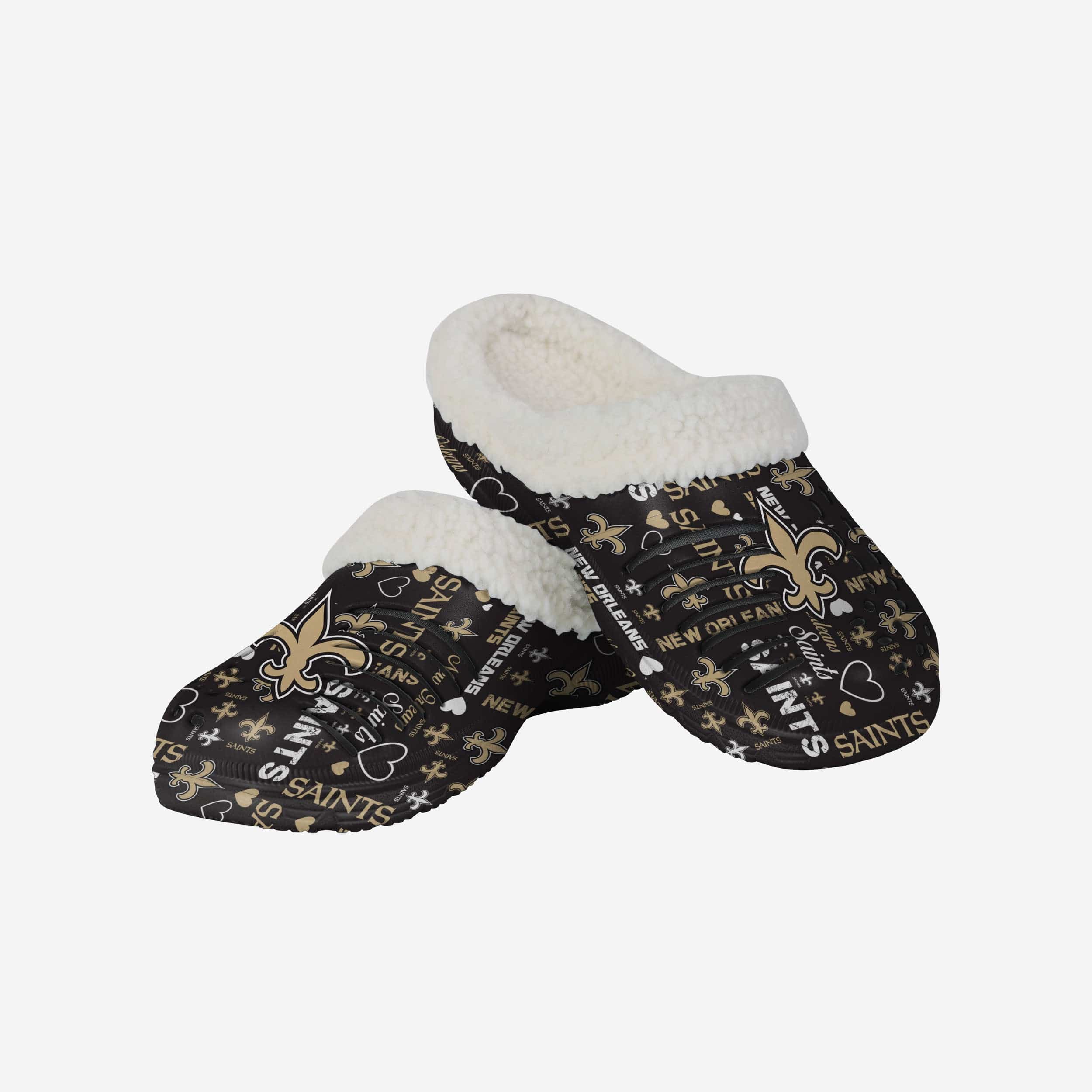 New Orleans Saints Womens Sherpa Lined Logo Love Clog 3 New Orleans Saints Womens Sherpa Lined Logo Love Clog