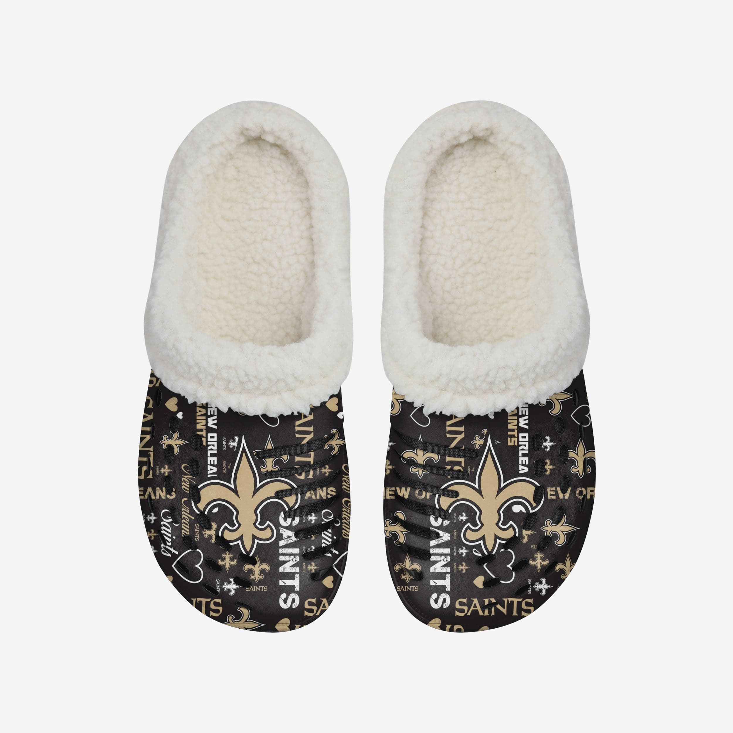 New Orleans Saints Womens Sherpa Lined Logo Love Clog 4 New Orleans Saints Womens Sherpa Lined Logo Love Clog