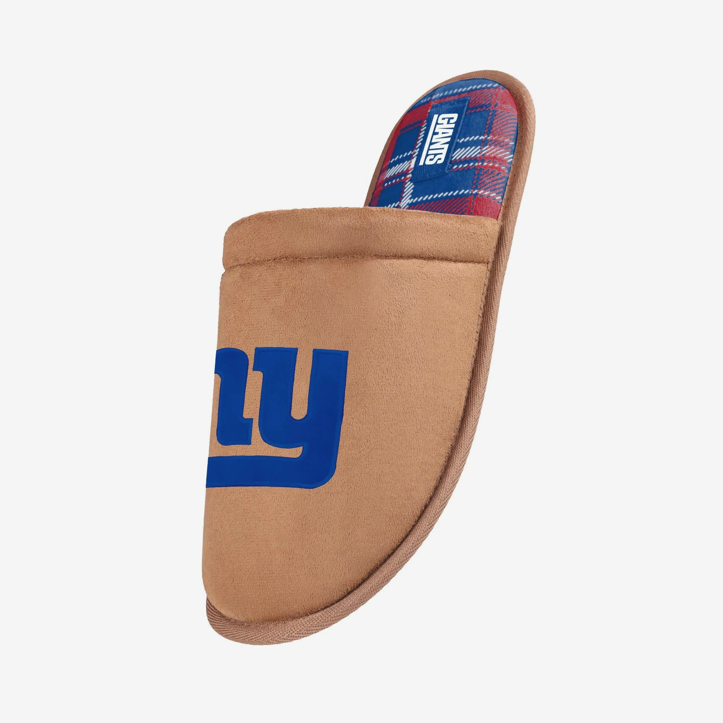 New York Giants Flannel Lined Brown Suede Scuff Slipper 2 New York Giants Flannel Lined Brown Suede Scuff Slipper