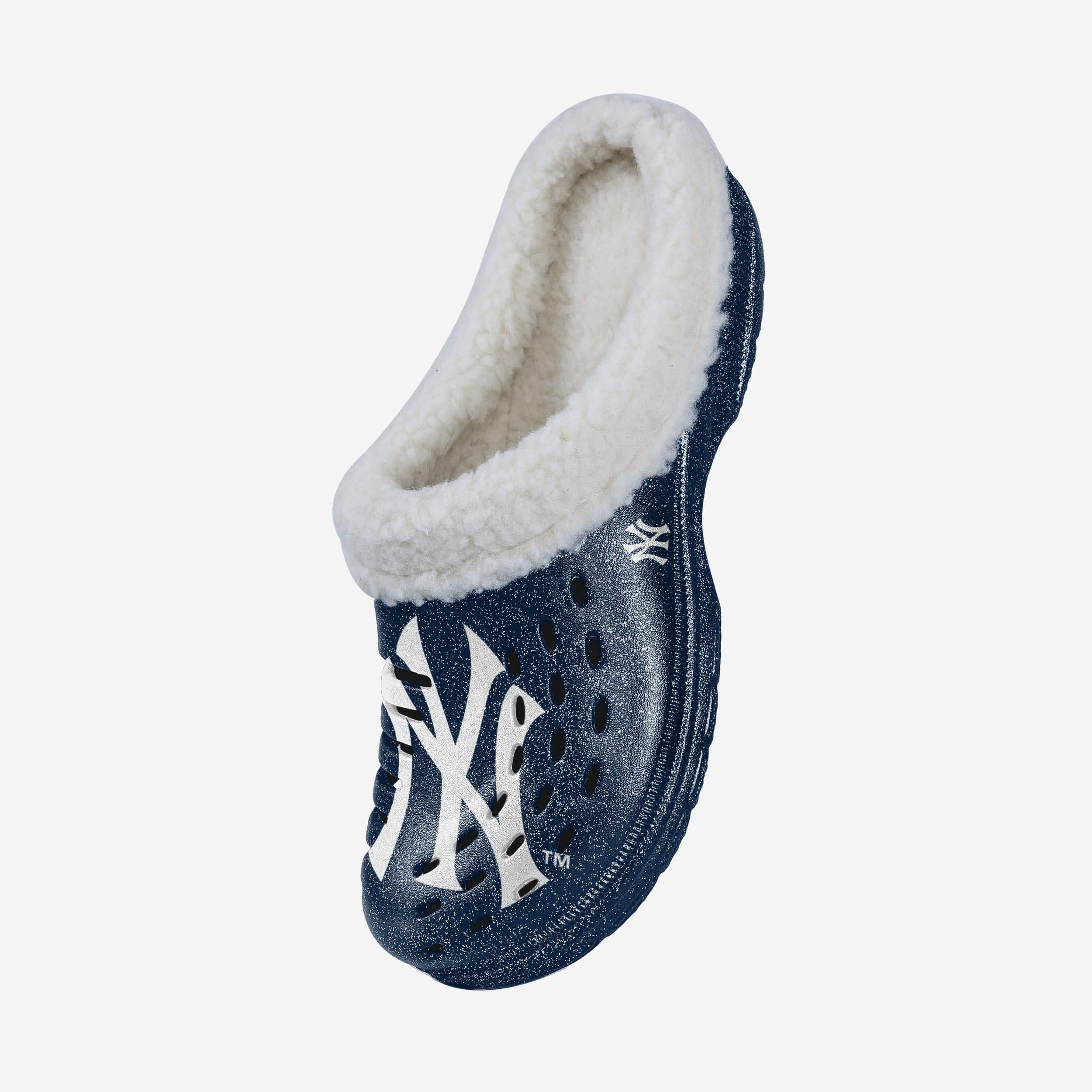 New York Yankees Womens Sherpa Lined Glitter Clog 2 New York Yankees Womens Sherpa Lined Glitter Clog