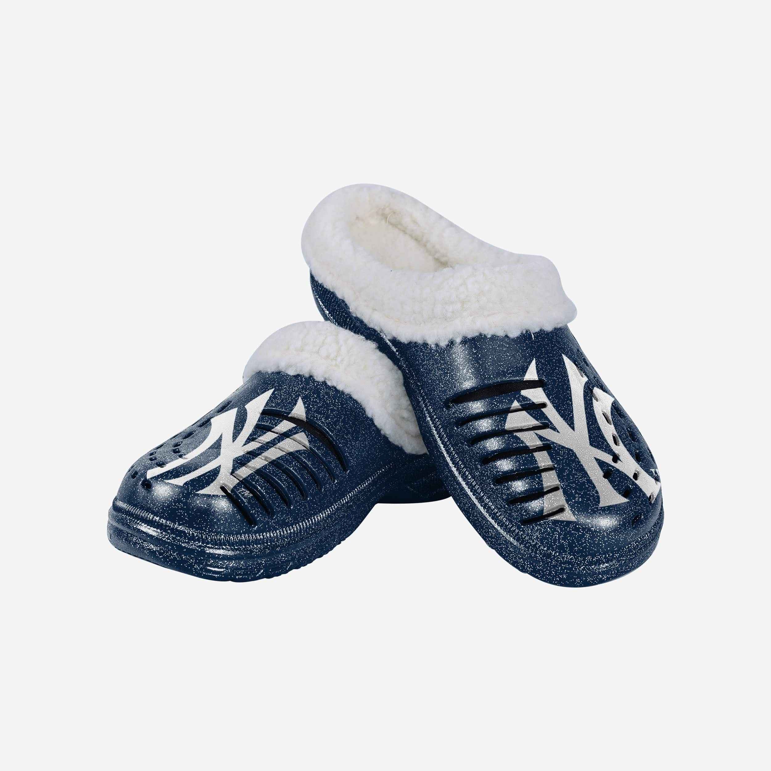 New York Yankees Womens Sherpa Lined Glitter Clog 3 New York Yankees Womens Sherpa Lined Glitter Clog
