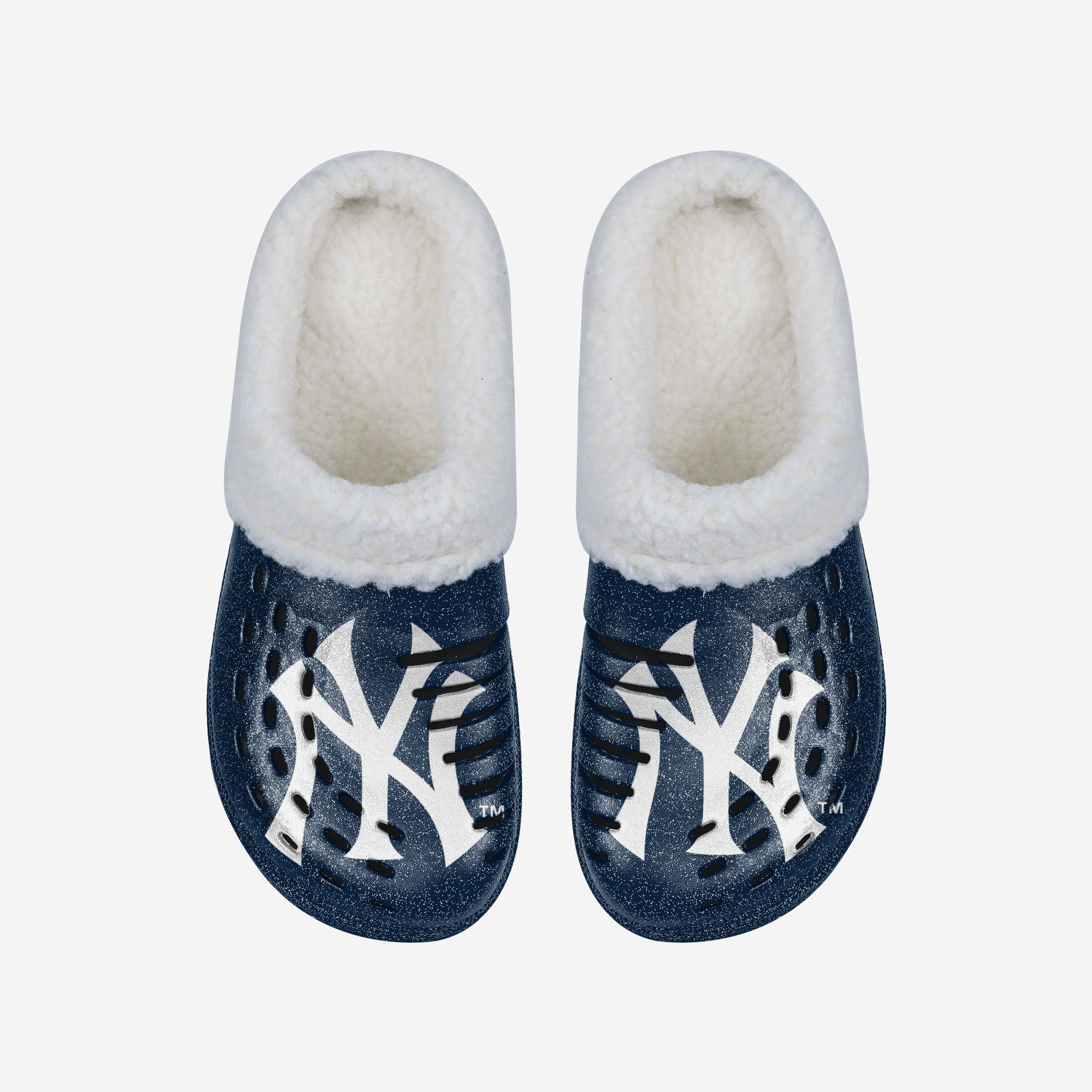 New York Yankees Womens Sherpa Lined Glitter Clog 4 New York Yankees Womens Sherpa Lined Glitter Clog