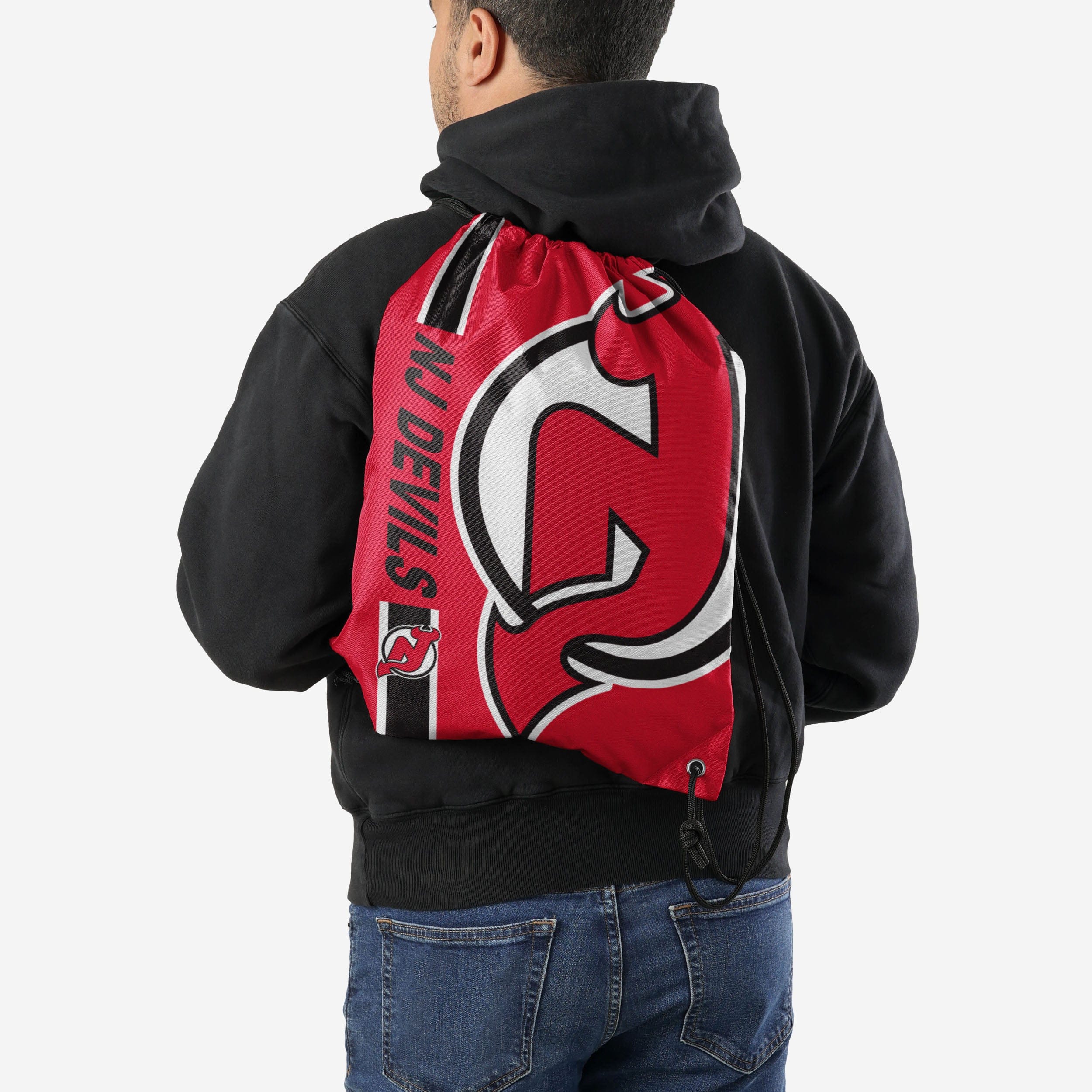 New Jersey Devils Big Logo Drawstring Backpack 2 New Jersey Devils Big Logo Drawstring Backpack