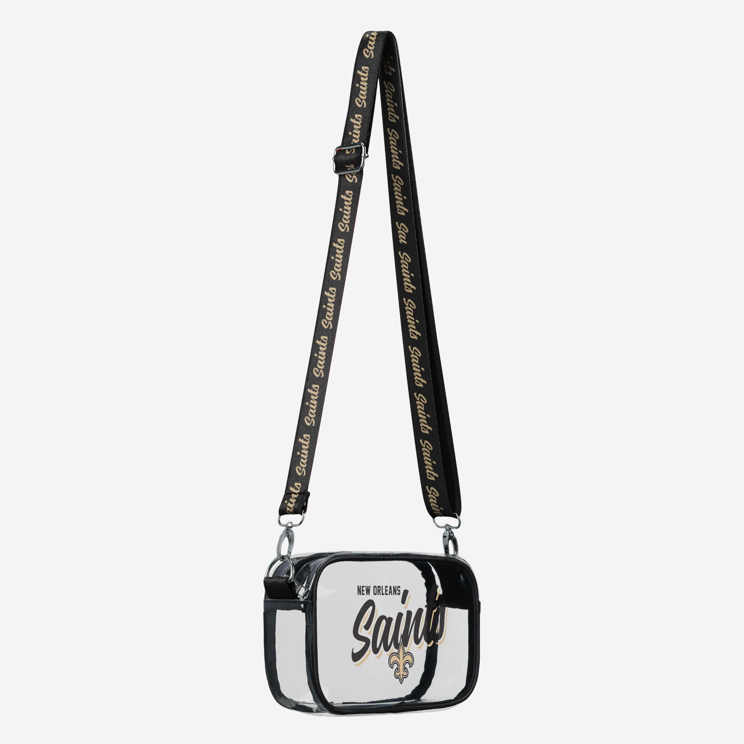 New Orleans Saints Monty Script Clear Crossbody Bag 2 New Orleans Saints Monty Script Clear Crossbody Bag