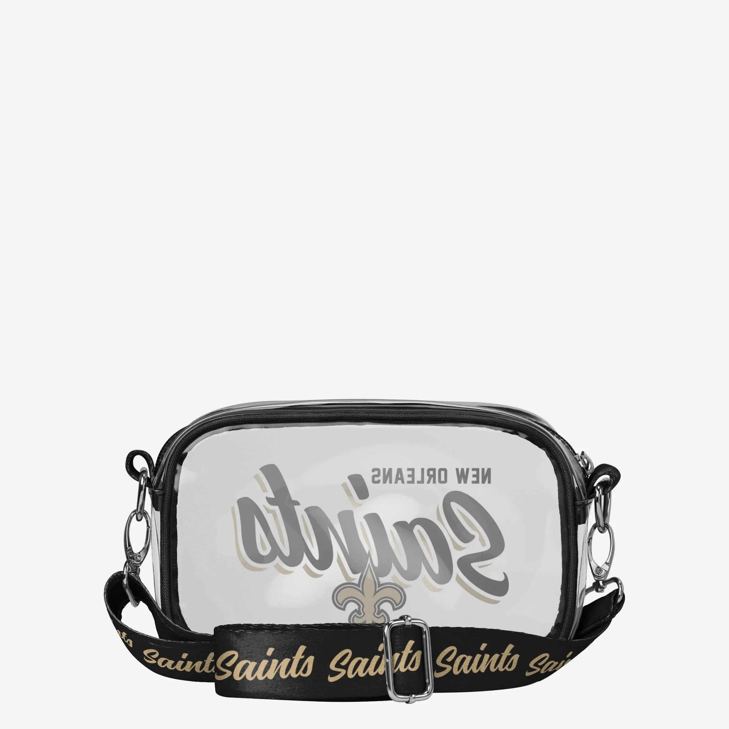 New Orleans Saints Monty Script Clear Crossbody Bag 5 New Orleans Saints Monty Script Clear Crossbody Bag