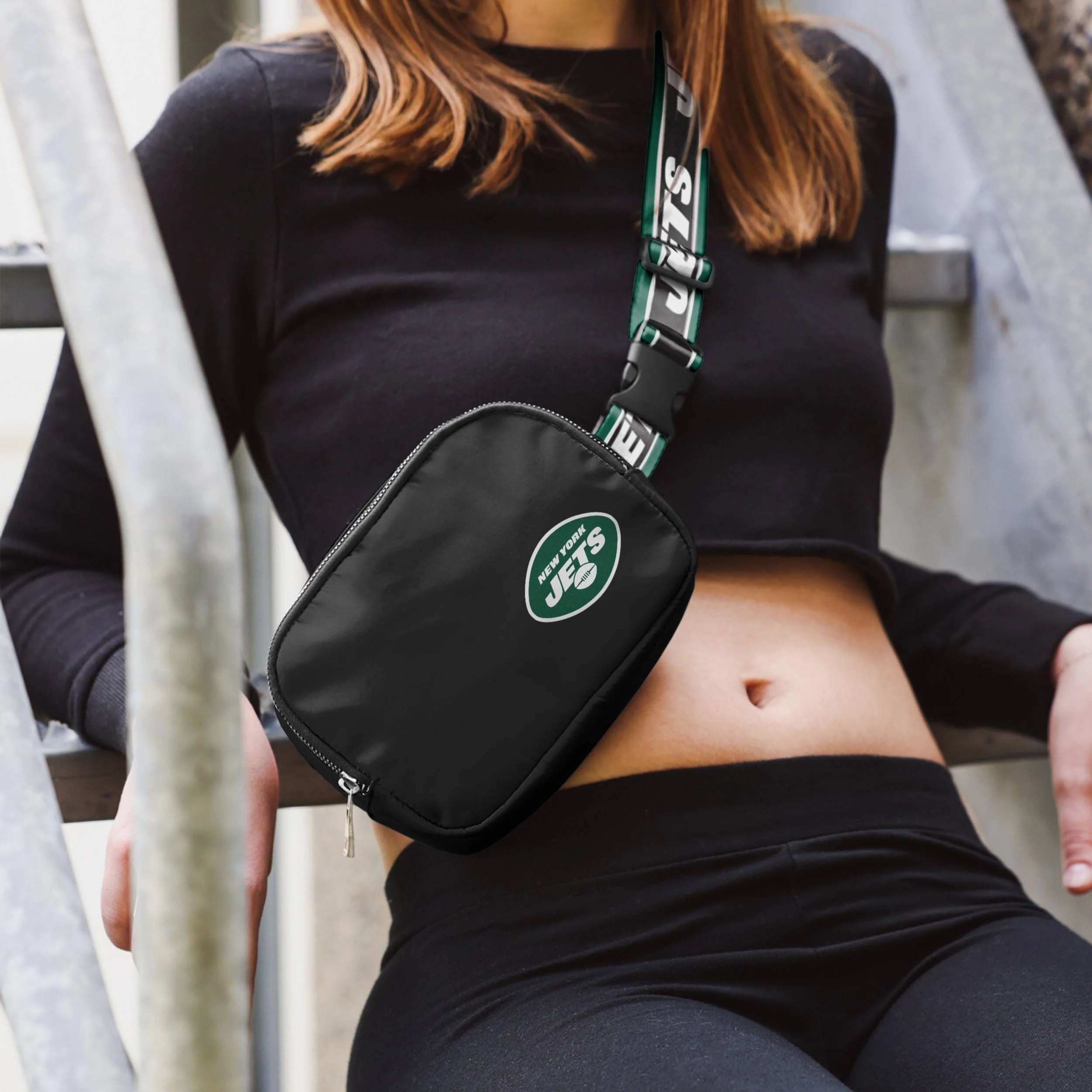 New York Jets Team Wordmark Crossbody Belt Bag 3 New York Jets Team Wordmark Crossbody Belt Bag