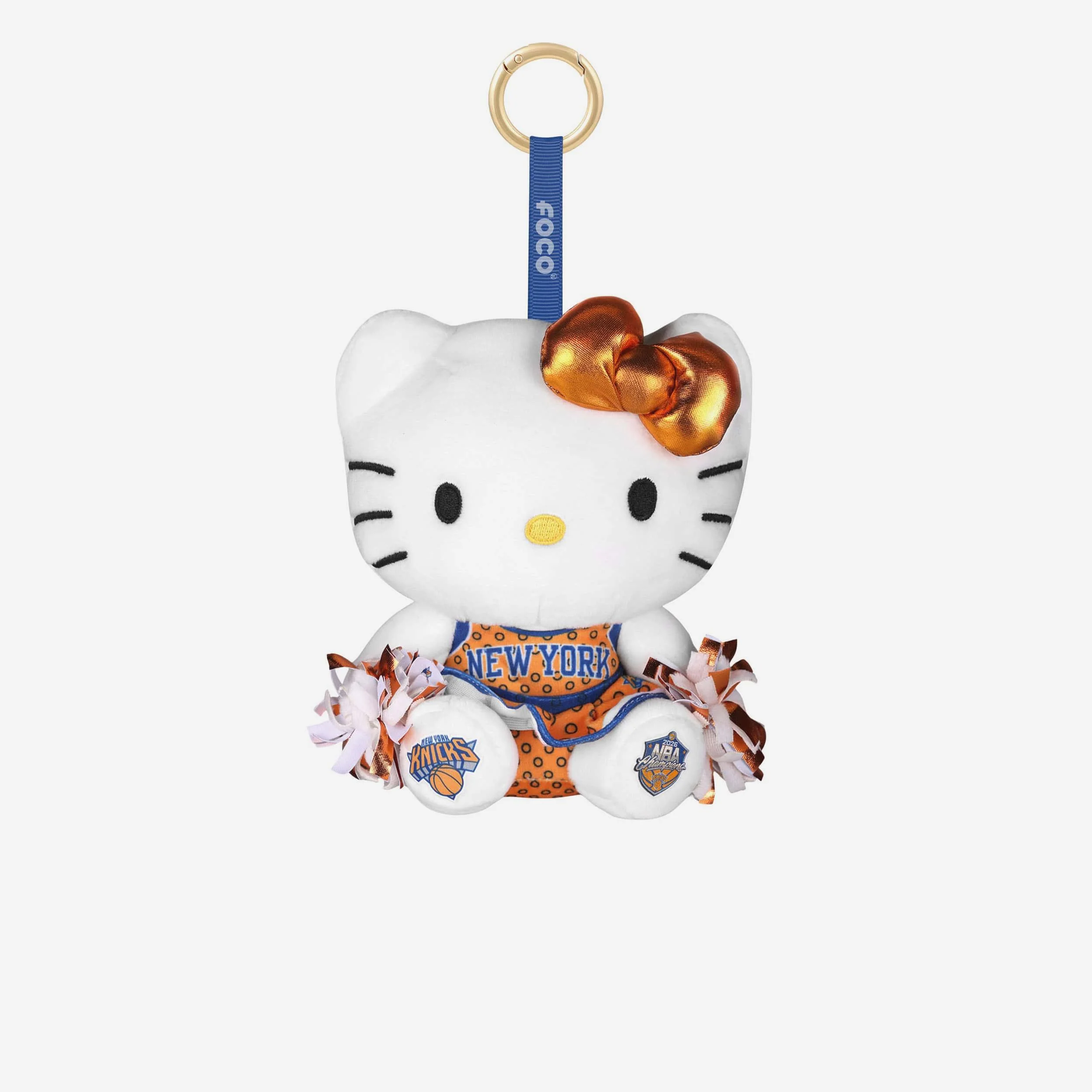 New York Knicks 2026 NBA Champions Plush Hello Kitty® Cheerleader Bag Charm Keychain